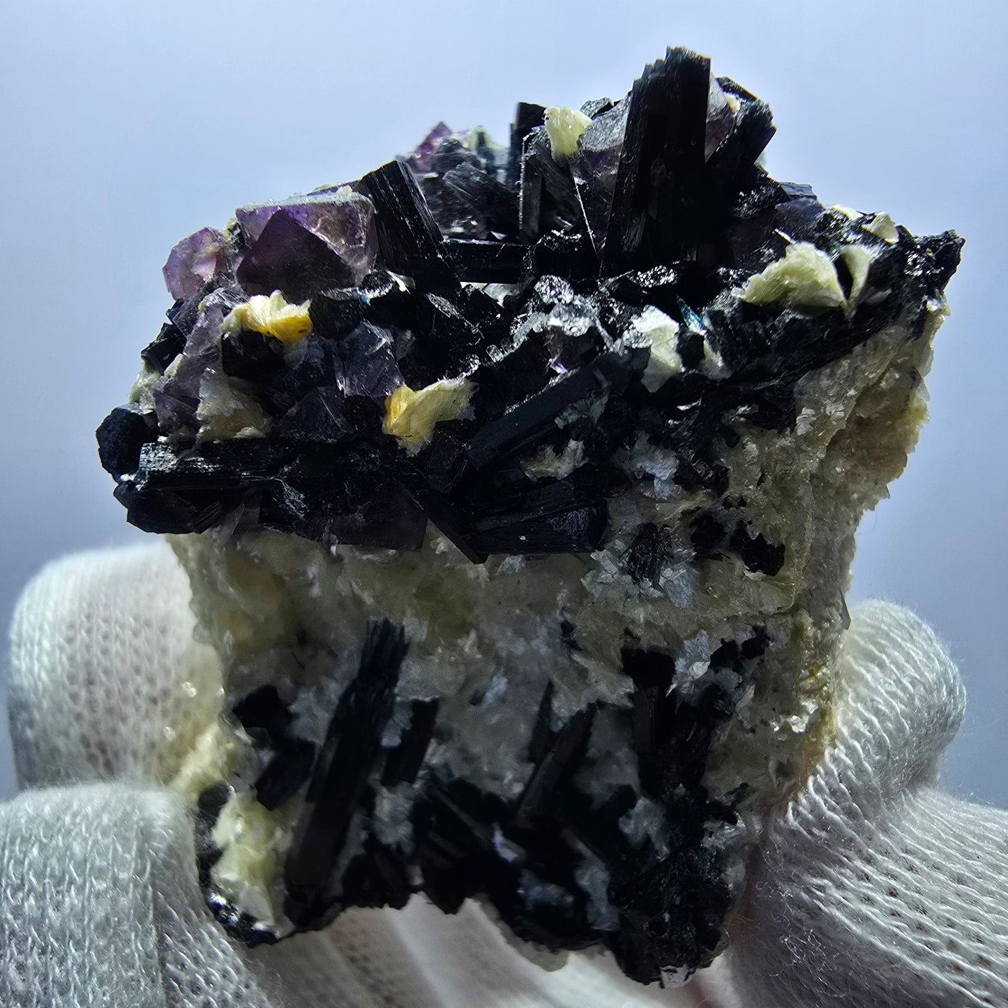 Colorful Phantom Fluorite Cubes Schorl Tourmaline Muscovite Erongo, Namibia 60*52*41mm