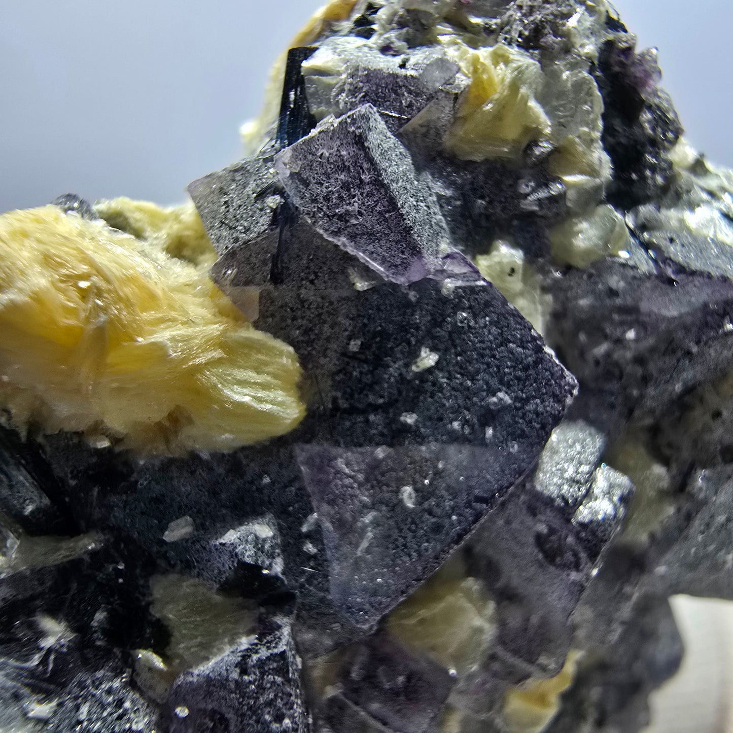 Colorful Phantom Fluorite Cubes Schorl Tourmaline Muscovite Erongo, Namibia 60*45*31mm