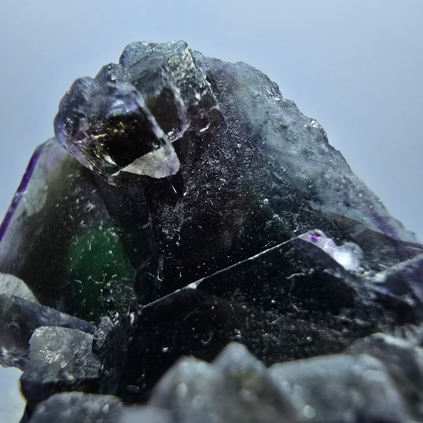 Colorful Phantom Fluorite Cubes Schorl Tourmaline Muscovite Erongo, Namibia 48*32*31mm