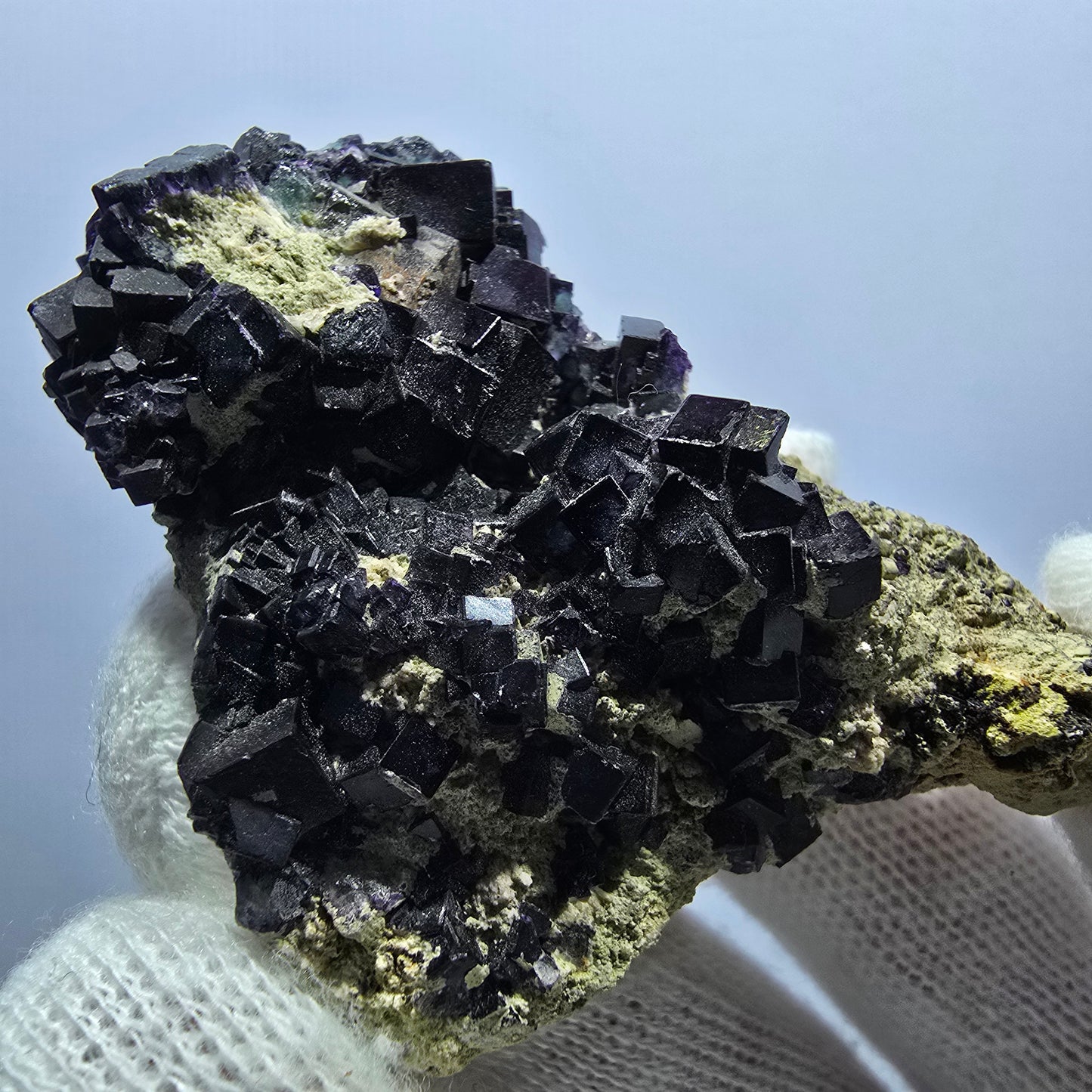 Cube de fluorite fantôme zonal, spécimen d'orthose, Erongo, Namibie, 62 x 38 x 20 mm