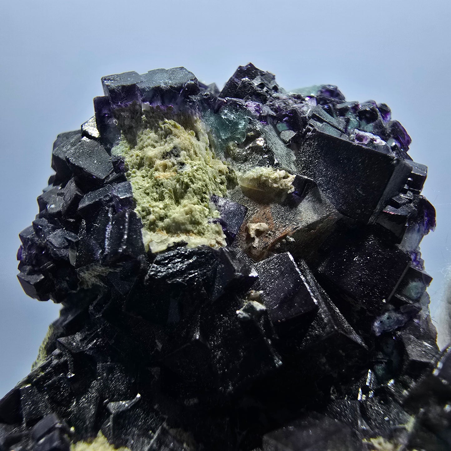 Cube de fluorite fantôme zonal, spécimen d'orthose, Erongo, Namibie, 62 x 38 x 20 mm
