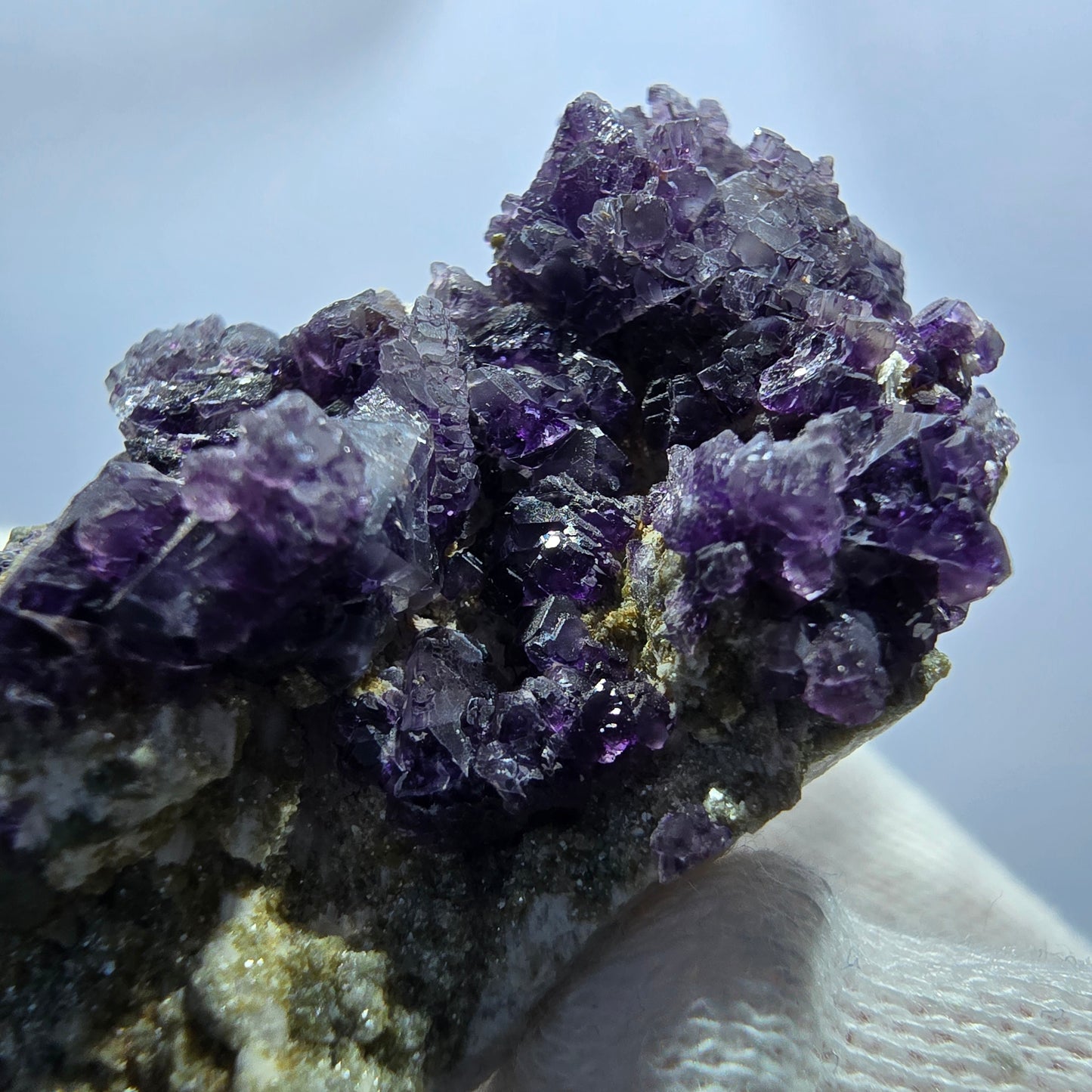 Cube de fluorite fantôme, hyalite, spécimen d'orthose, Erongo, Namibie, 63 x 40 x 28 mm