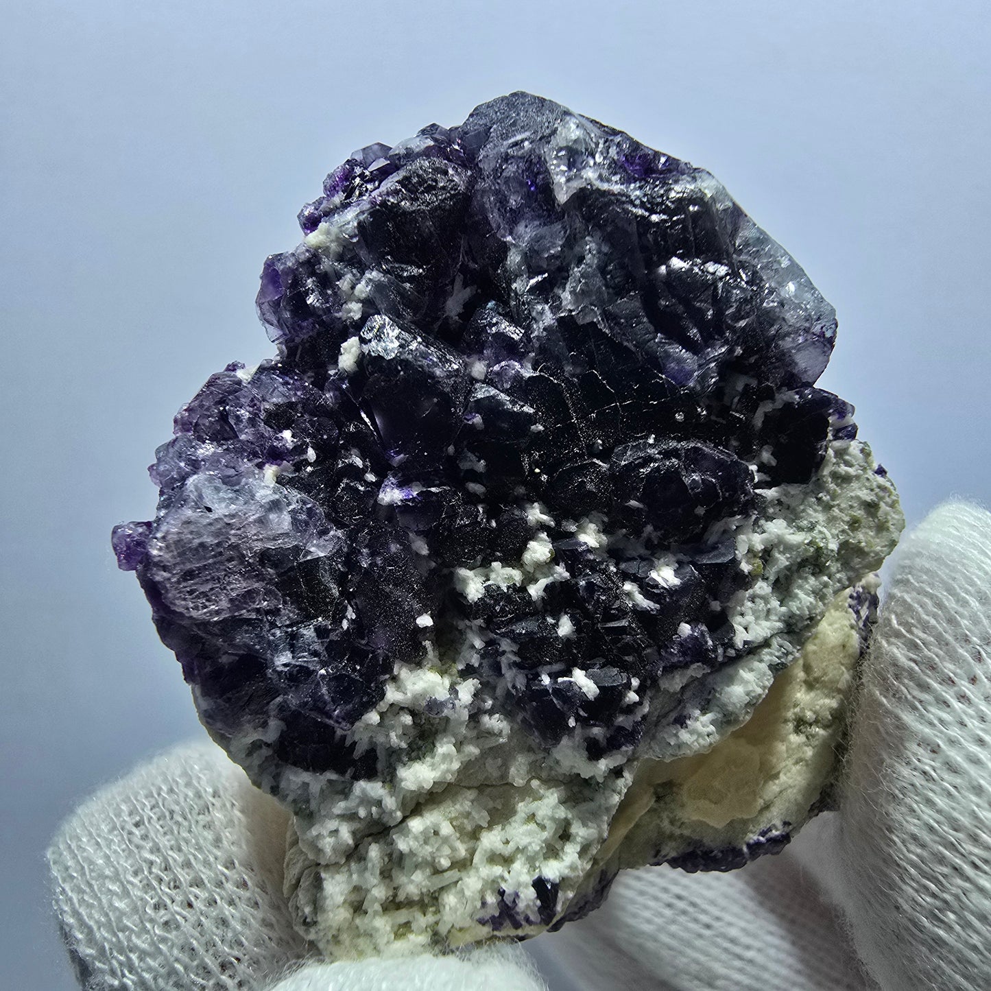Cube de fluorite fantôme, spécimen d'orthose, Erongo, Namibie, 52 x 41 x 30 mm
