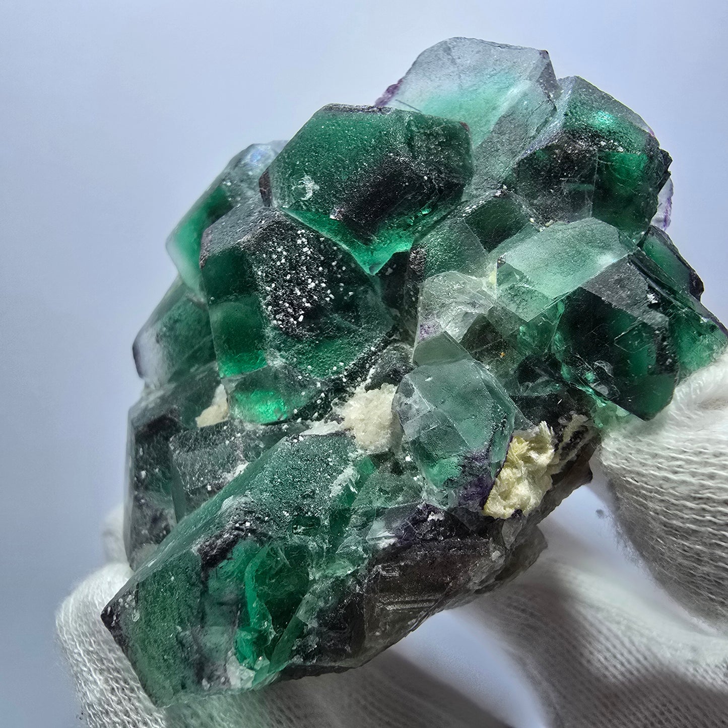 Rare Phantom Fluorite zonal, Schorl Tourmaline Hyalite Erongo, Namibia 79*70*56mm