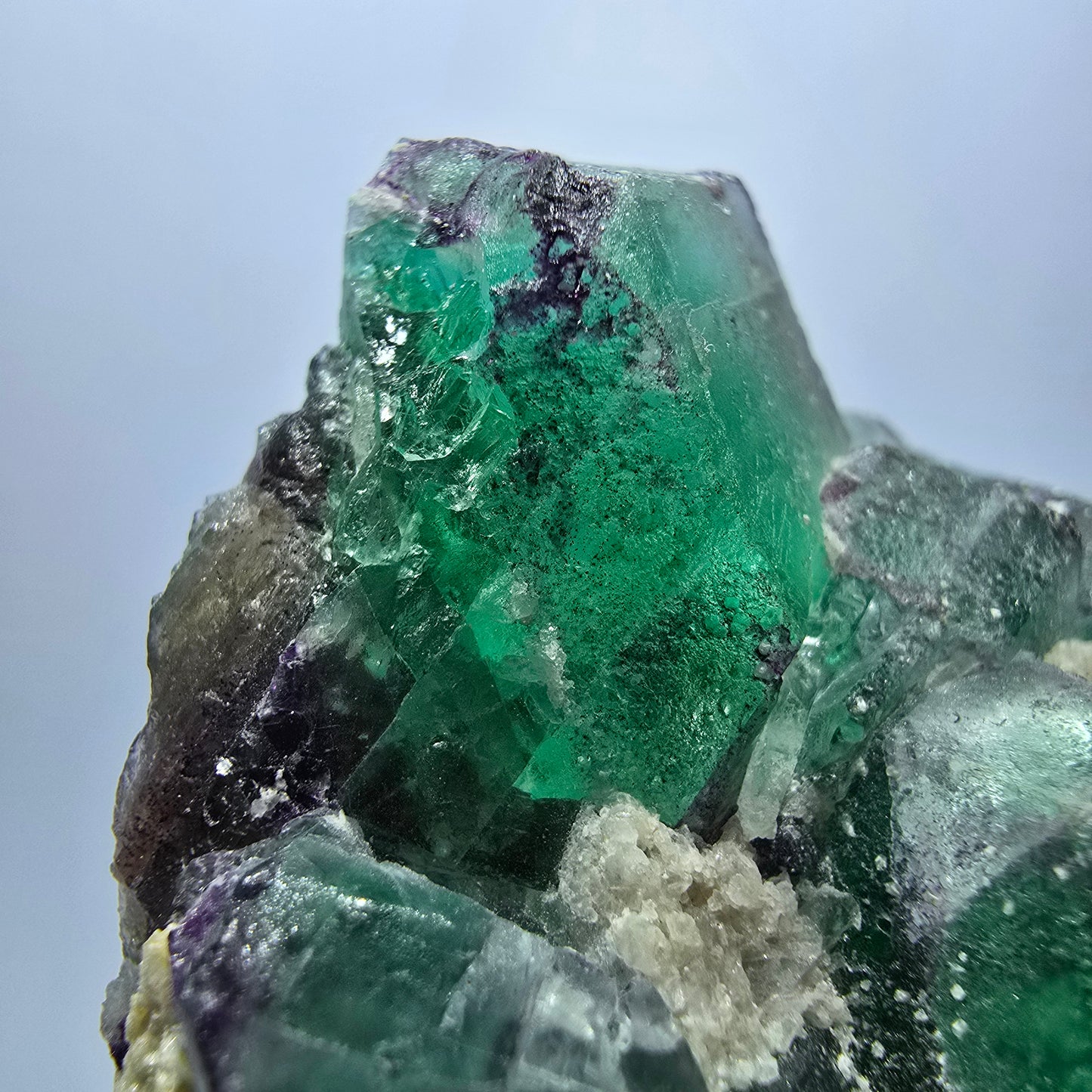 Rare Phantom Fluorite zonal, Schorl Tourmaline Hyalite Erongo, Namibia 79*70*56mm