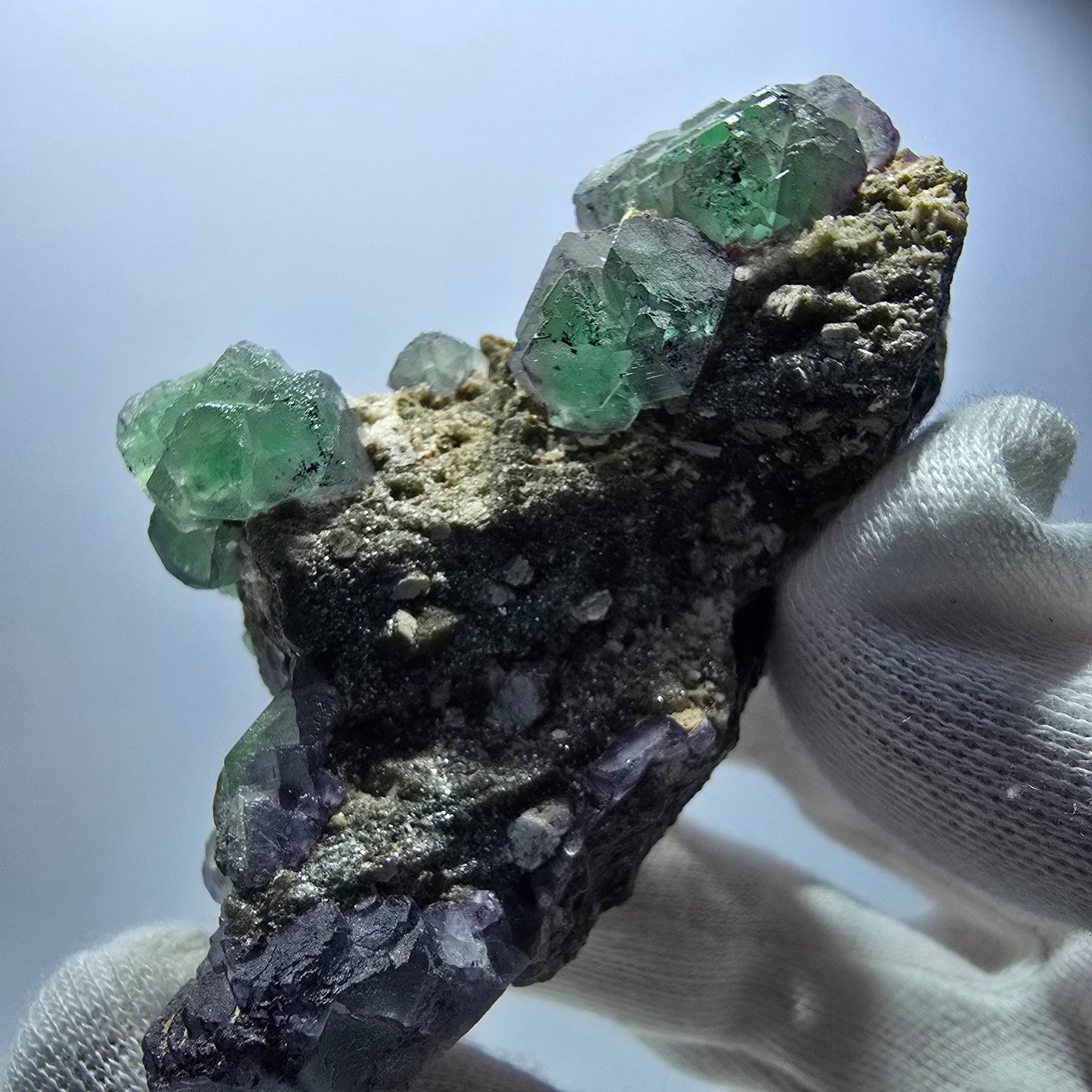 Fluorite fantôme zonale Schörl Tourmaline Muscovite Hyalite Erongo, Namibie 83*45*47mm
