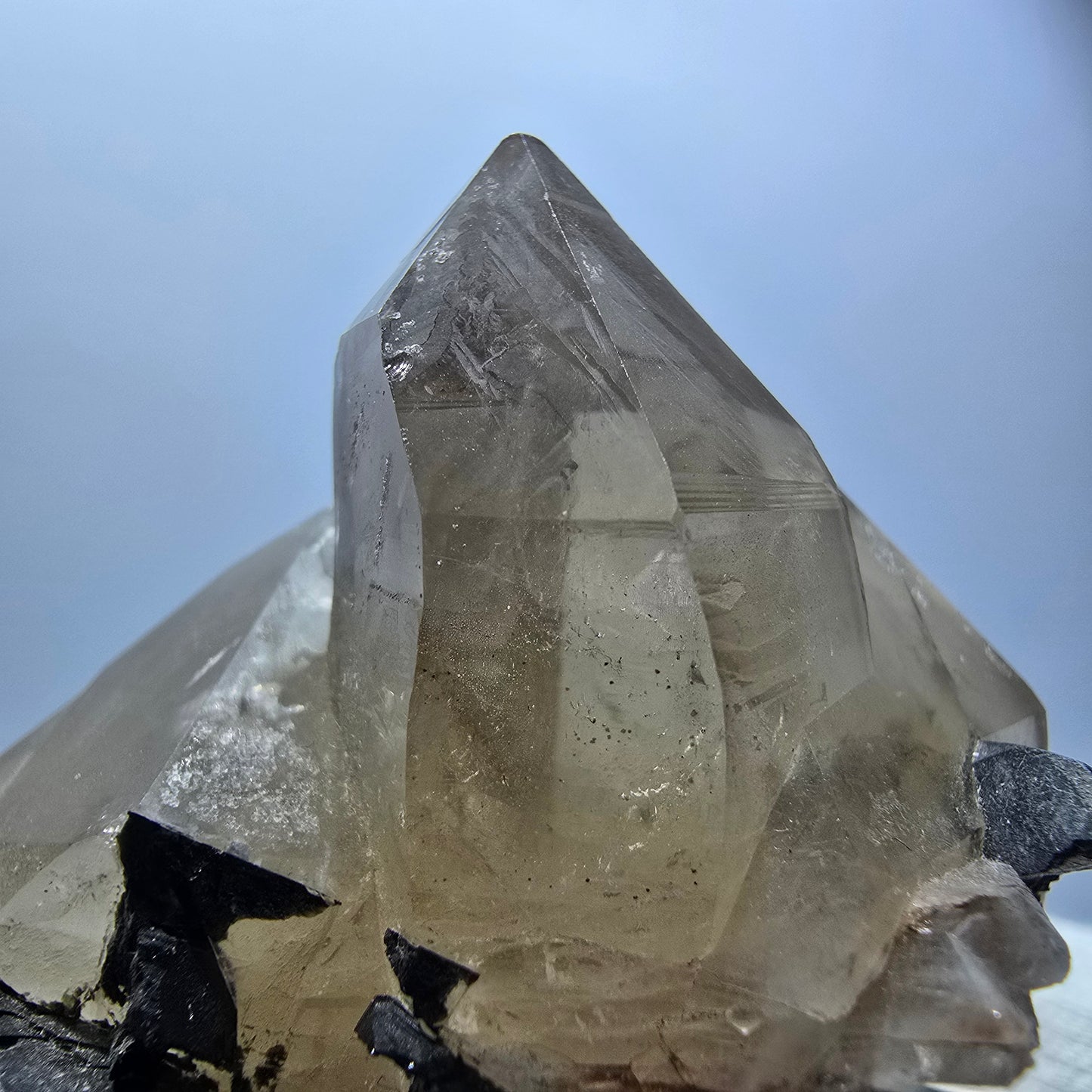 Spécimen rare de quartz fumé et de tourmaline Schorl à Erongo, Namibie, 53 x 48 x 39 mm