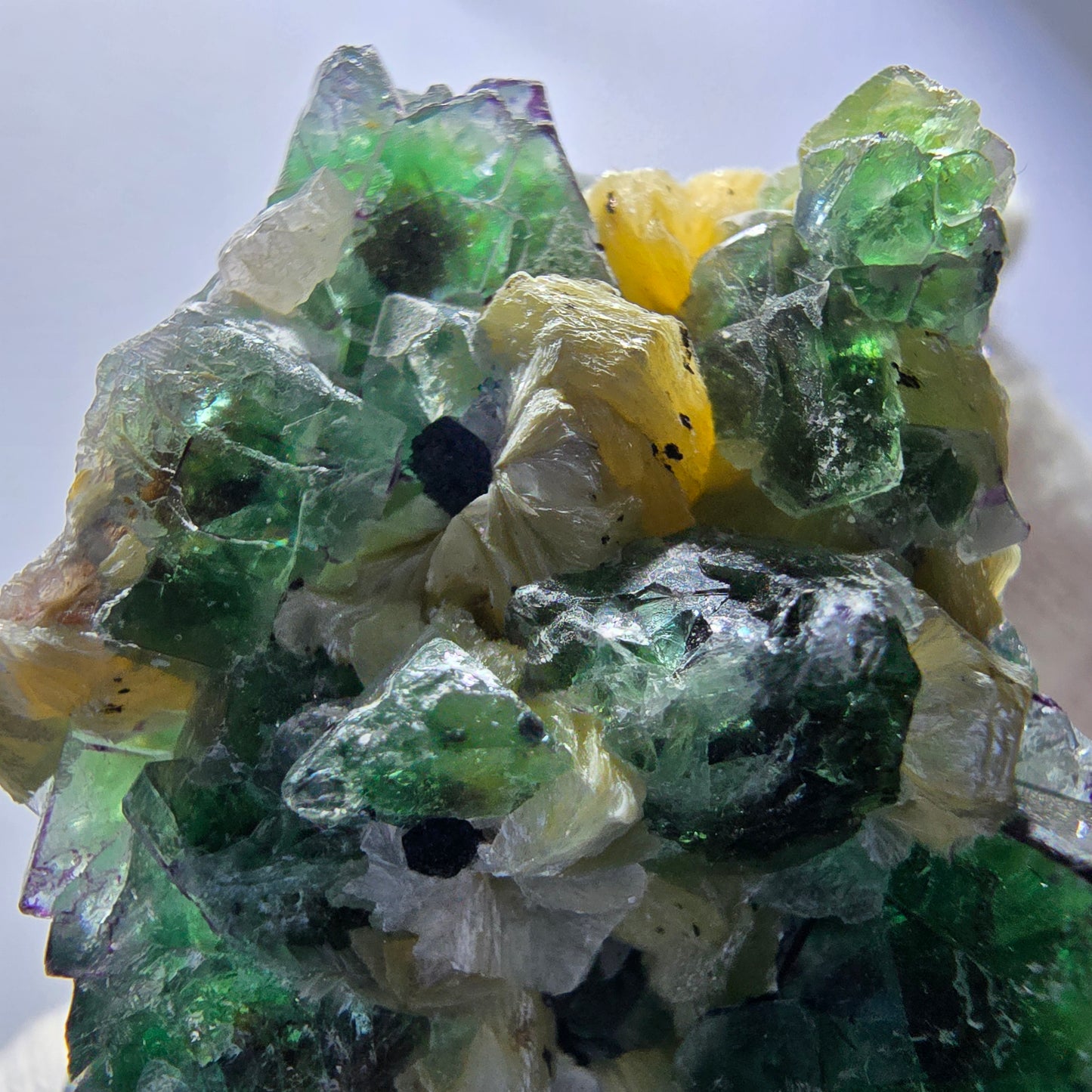 Phantom Fluorit, Rauchquarz, Muskovit, Schörl Turmalin Erongo Namibia 53*49*30mm