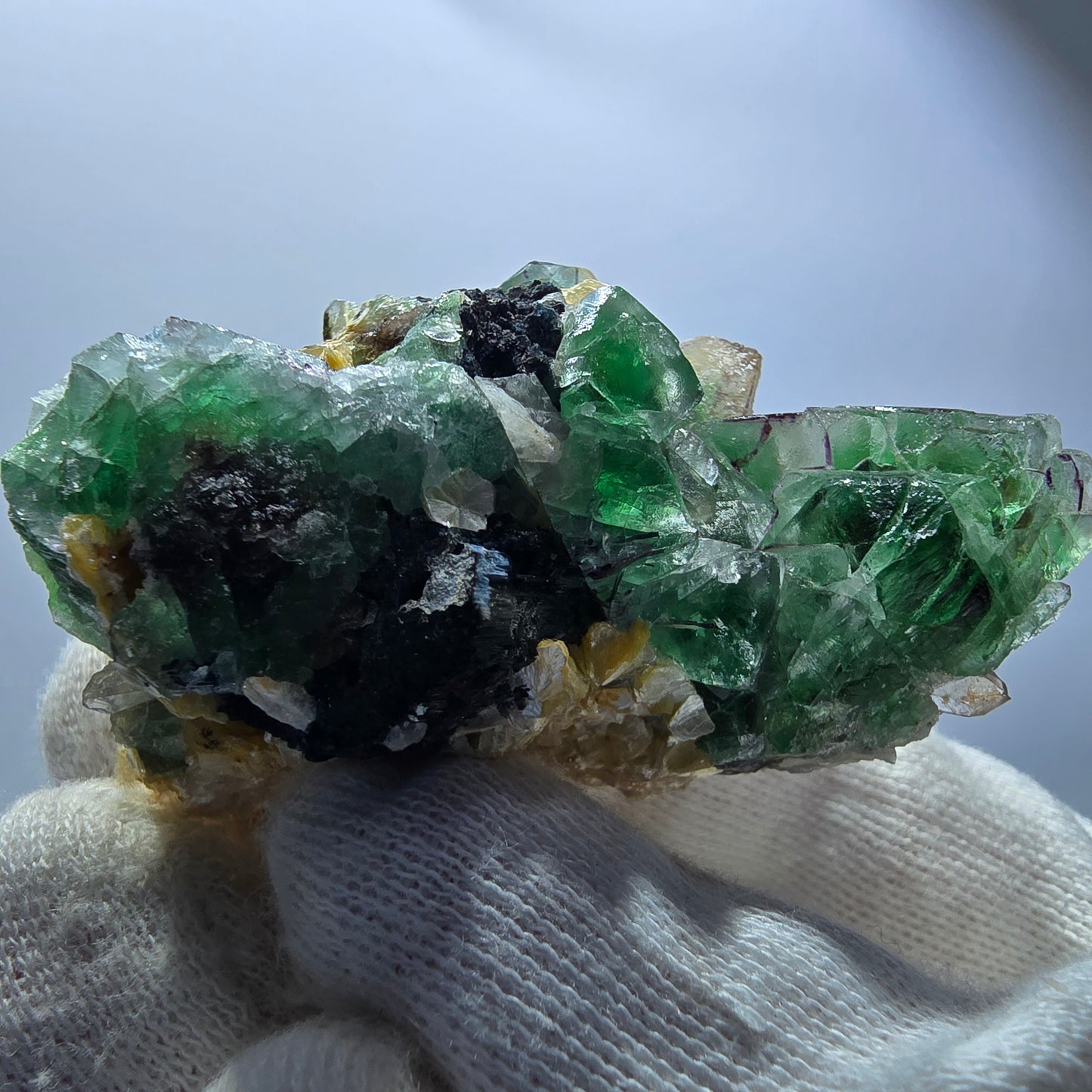 Phantom Fluorit, Rauchquarz, Muskovit, Schörl Turmalin Erongo Namibia 62*34*23mm