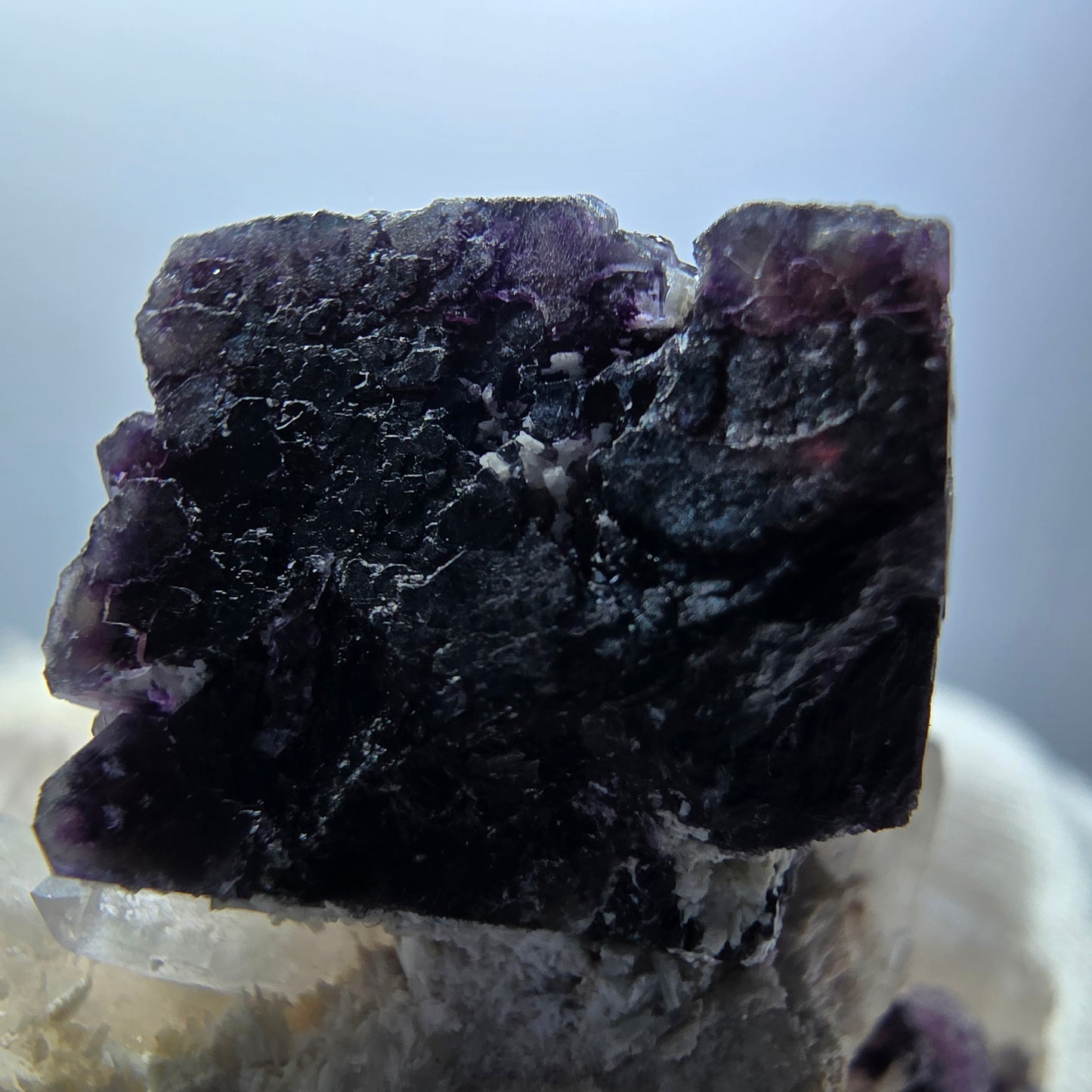 Phantom Fluorit Würfel rot lila, Rauchquarz, Hyalit, Orthoklas Erongo, Namibia 53*47*37mm