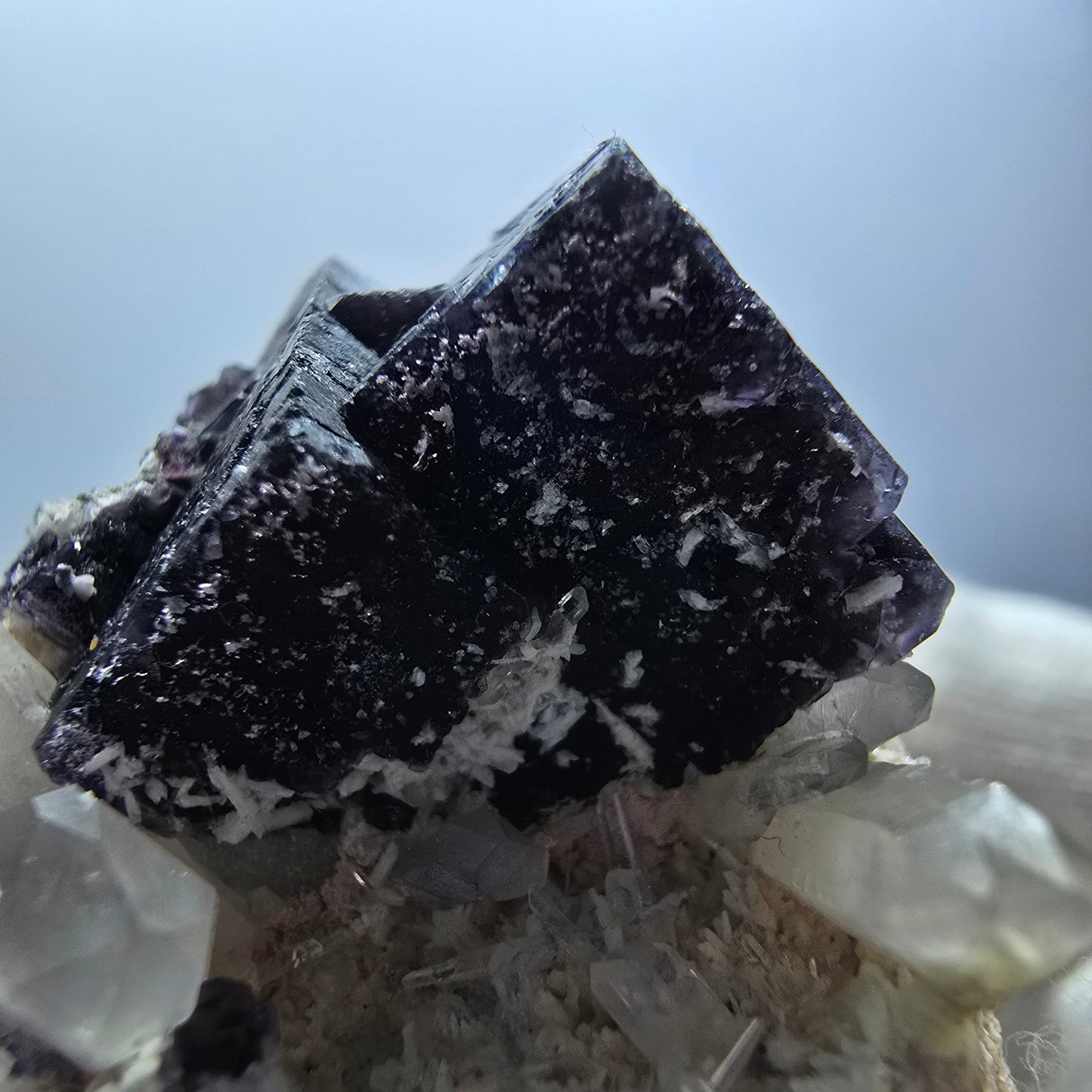 Phantom Fluorit Würfel rot lila, Rauchquarz, Hyalit, Orthoklas Erongo, Namibia 53*47*37mm