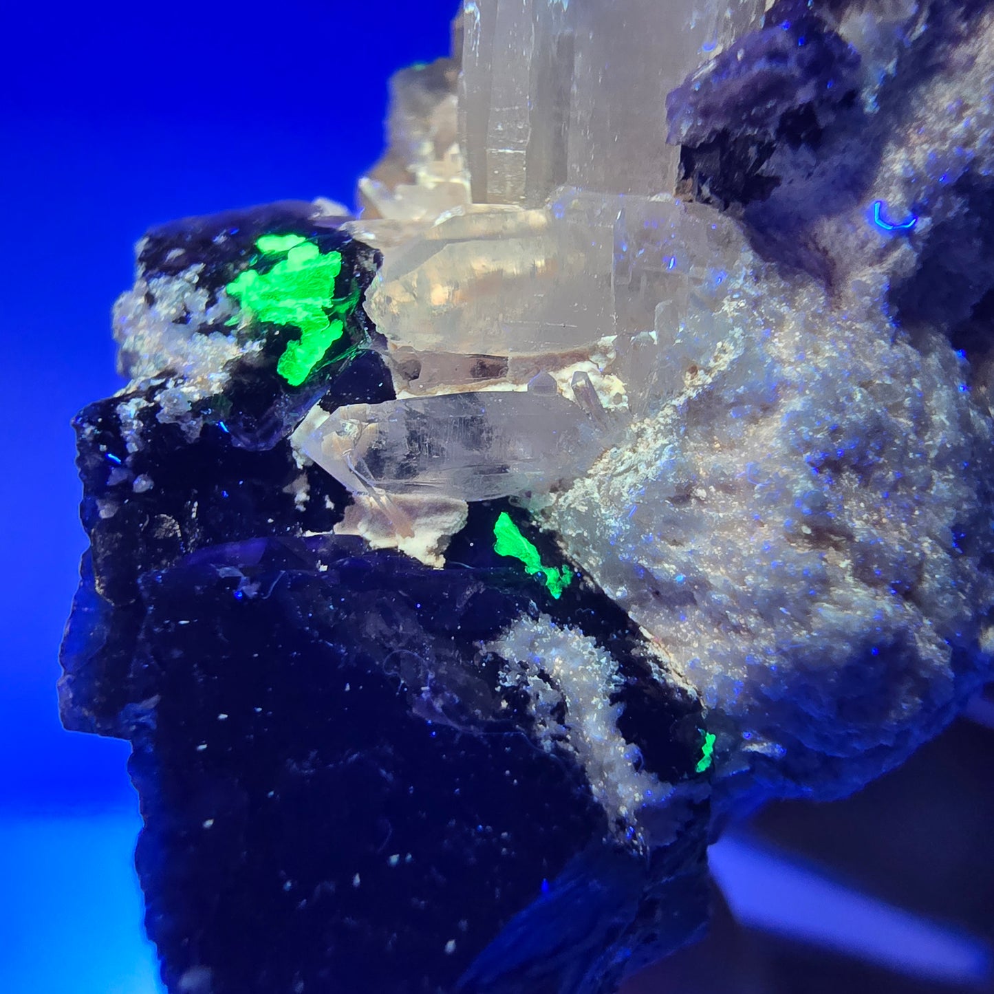 Phantom Fluorit Würfel rot lila, Rauchquarz, Hyalit, Orthoklas Erongo, Namibia 53*47*37mm