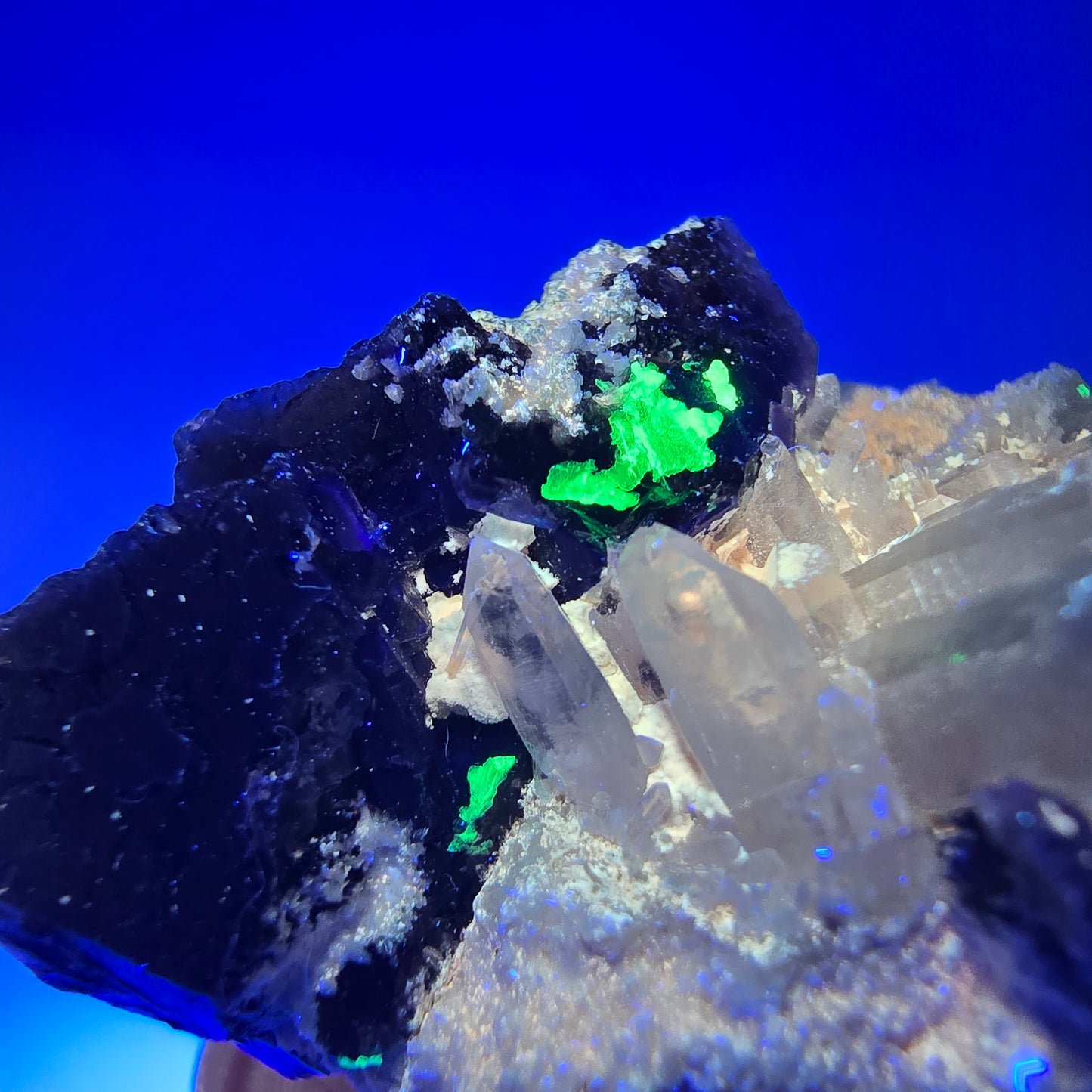 Phantom Fluorit Würfel rot lila, Rauchquarz, Hyalit, Orthoklas Erongo, Namibia 53*47*37mm