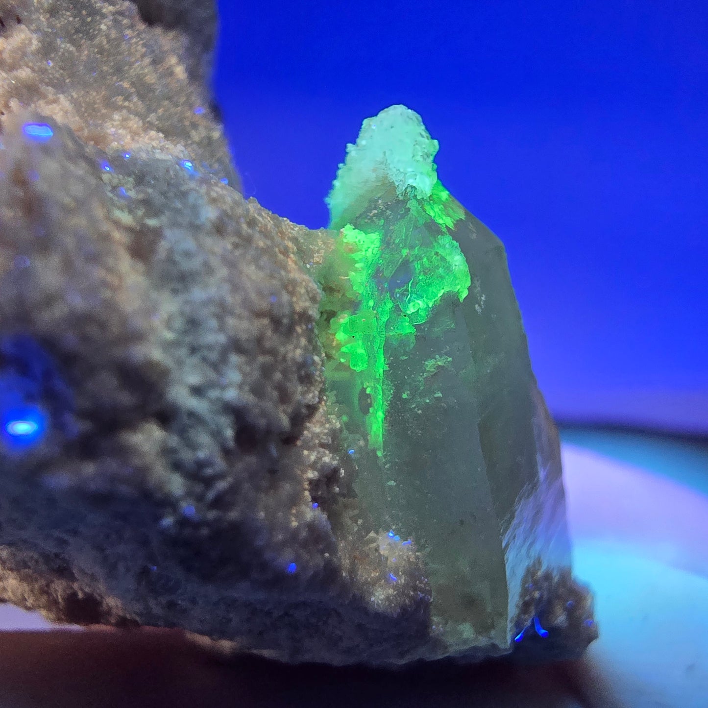 Phantom Fluorit Würfel rot lila, Rauchquarz, Hyalit, Orthoklas Erongo, Namibia 53*47*37mm