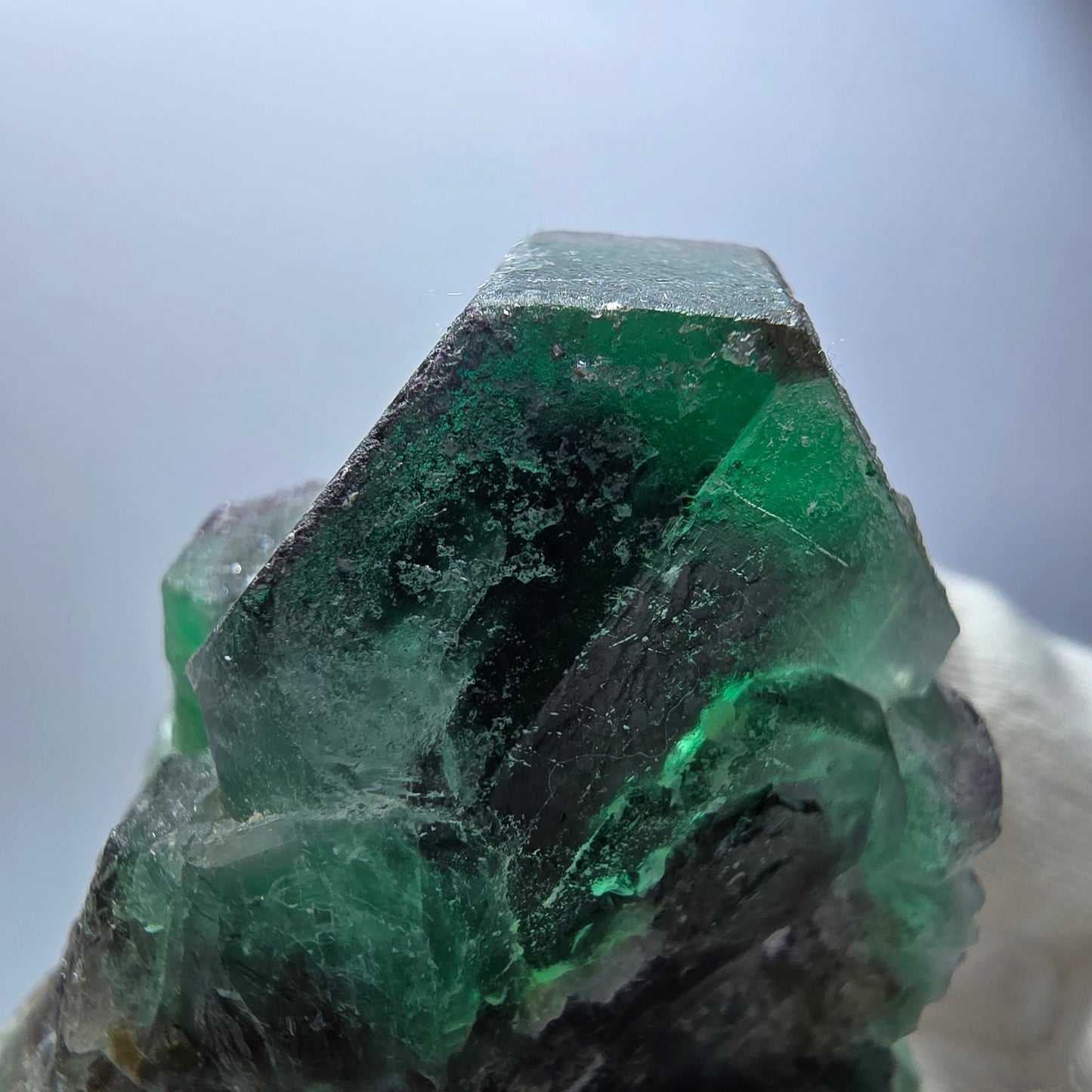 Phantom Fluorit Würfel hexagonal, zonal Muskovit Stufe Erongo Namibia 54*42*36mm