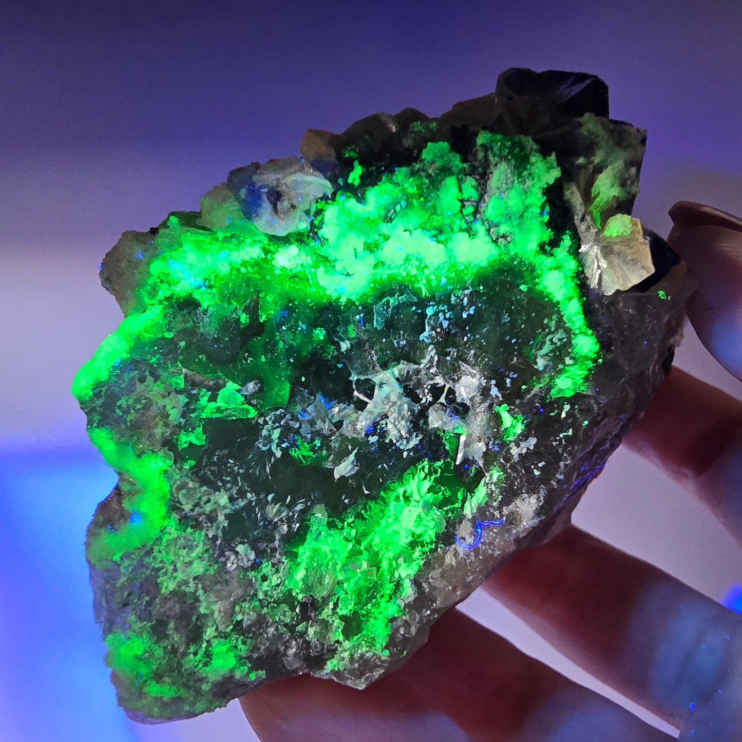 Phantom Fluorit zonal Rauchquarz Hyalit Muskovit Stufe Erongo Namibia 92*72*60mm