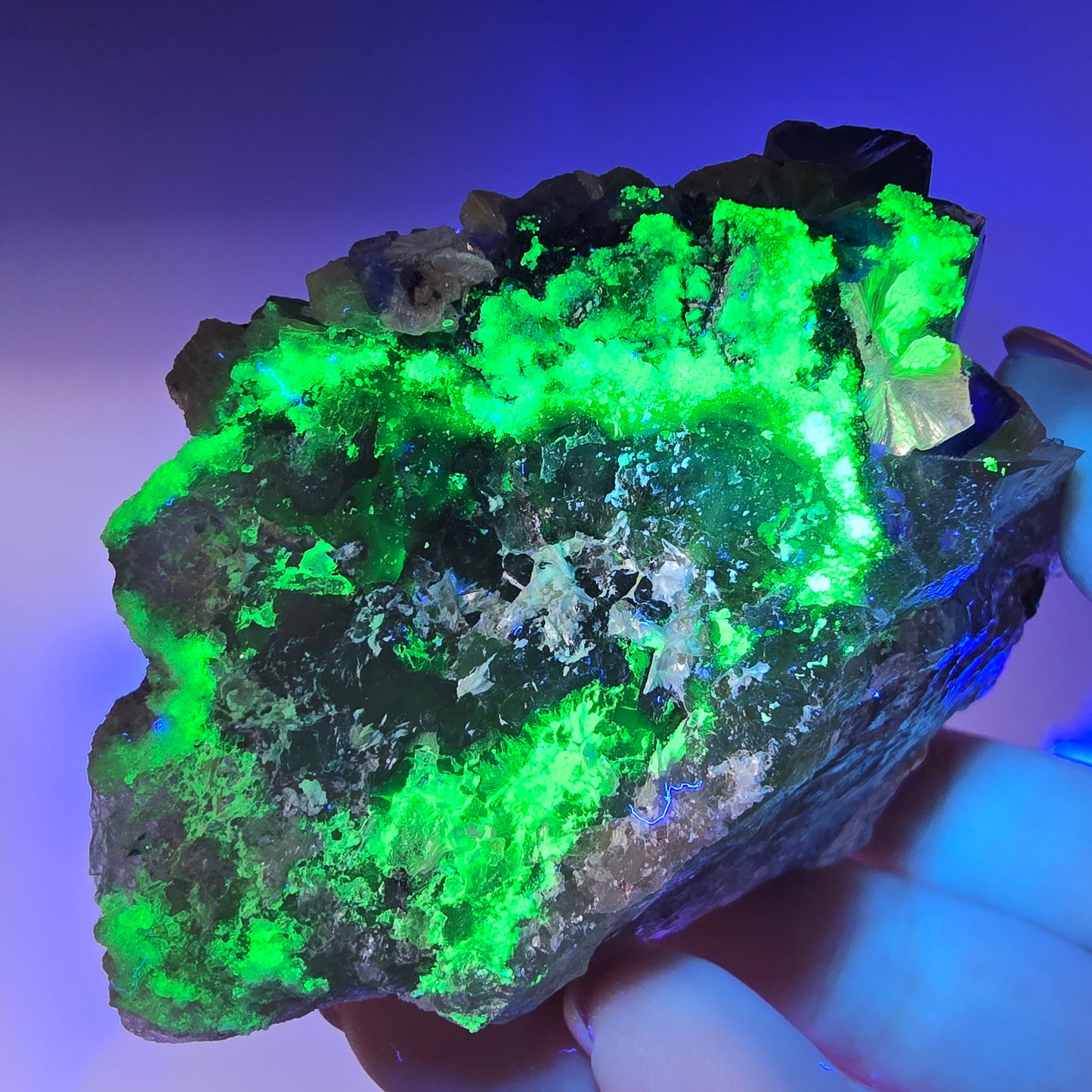 Phantom Fluorit zonal Rauchquarz Hyalit Muskovit Stufe Erongo Namibia 92*72*60mm