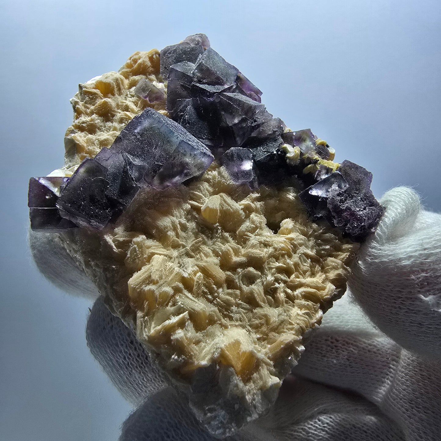 Bunte Phantom Fluorit Würfel Schörl Turmalin Muskovit Erongo, Namibia 67*56*38mm