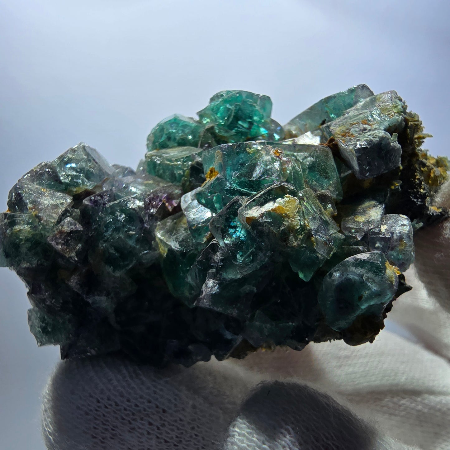 Cube de fluorite fantôme zonal, spécimen de tourmaline Schorl, Erongo, Namibie, 66 x 49 x 33 mm