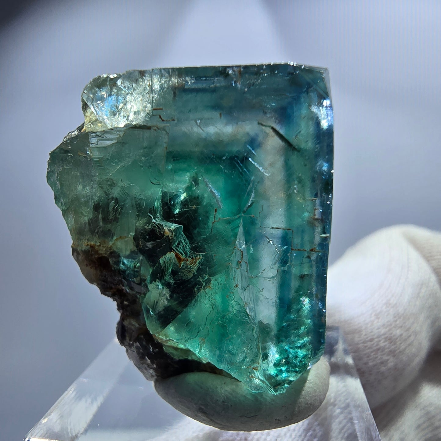 Phantom Fluorit Würfel, parkettiert grün braun Okorusu, Namibia 32*30*30mm