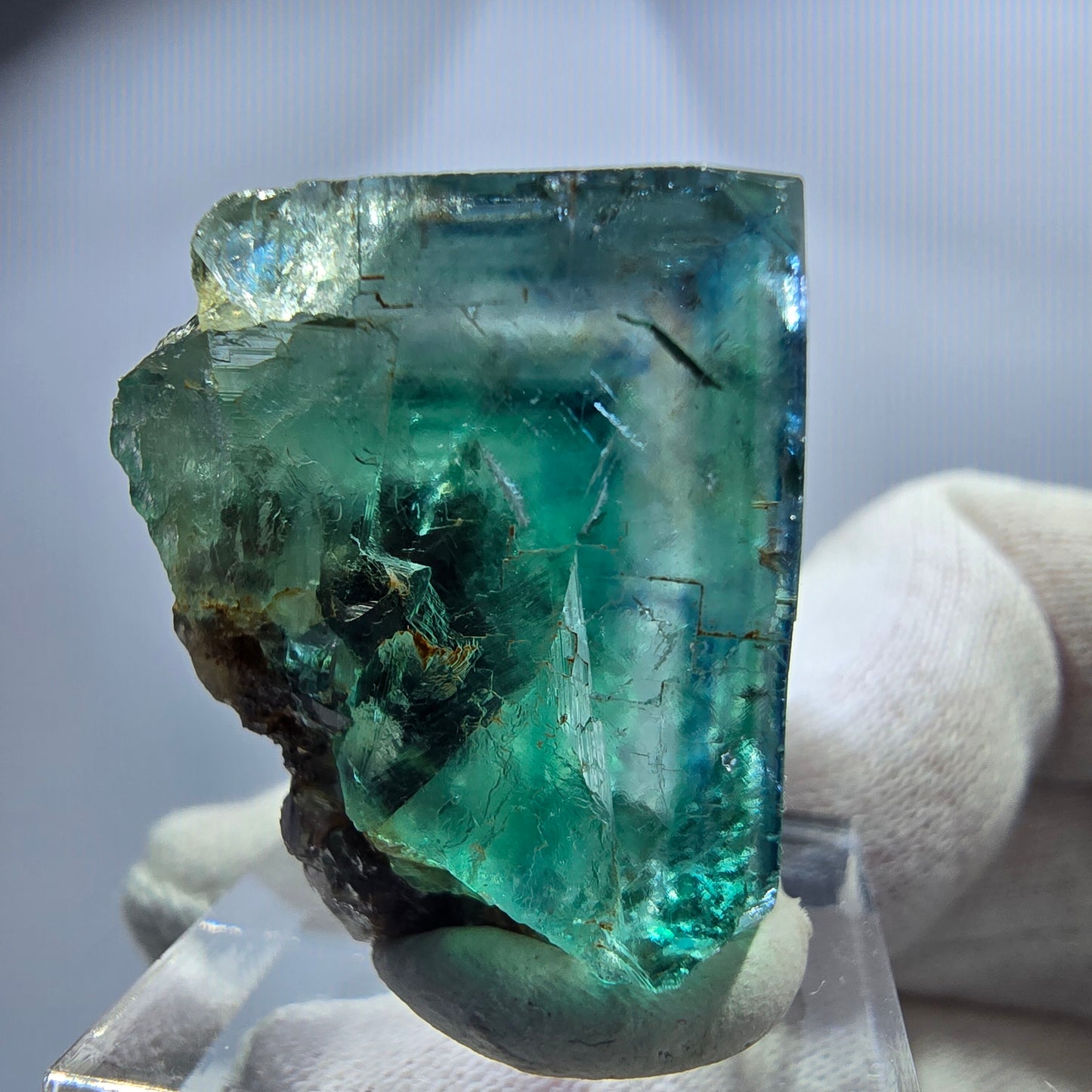 Phantom Fluorit Würfel, parkettiert grün braun Okorusu, Namibia 32*30*30mm