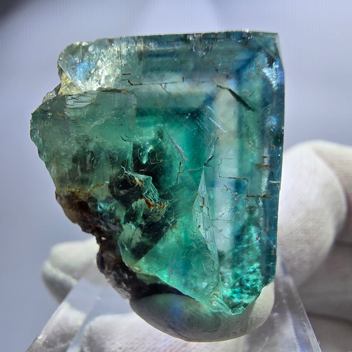 Phantom Fluorit Würfel, parkettiert grün braun Okorusu, Namibia 32*30*30mm