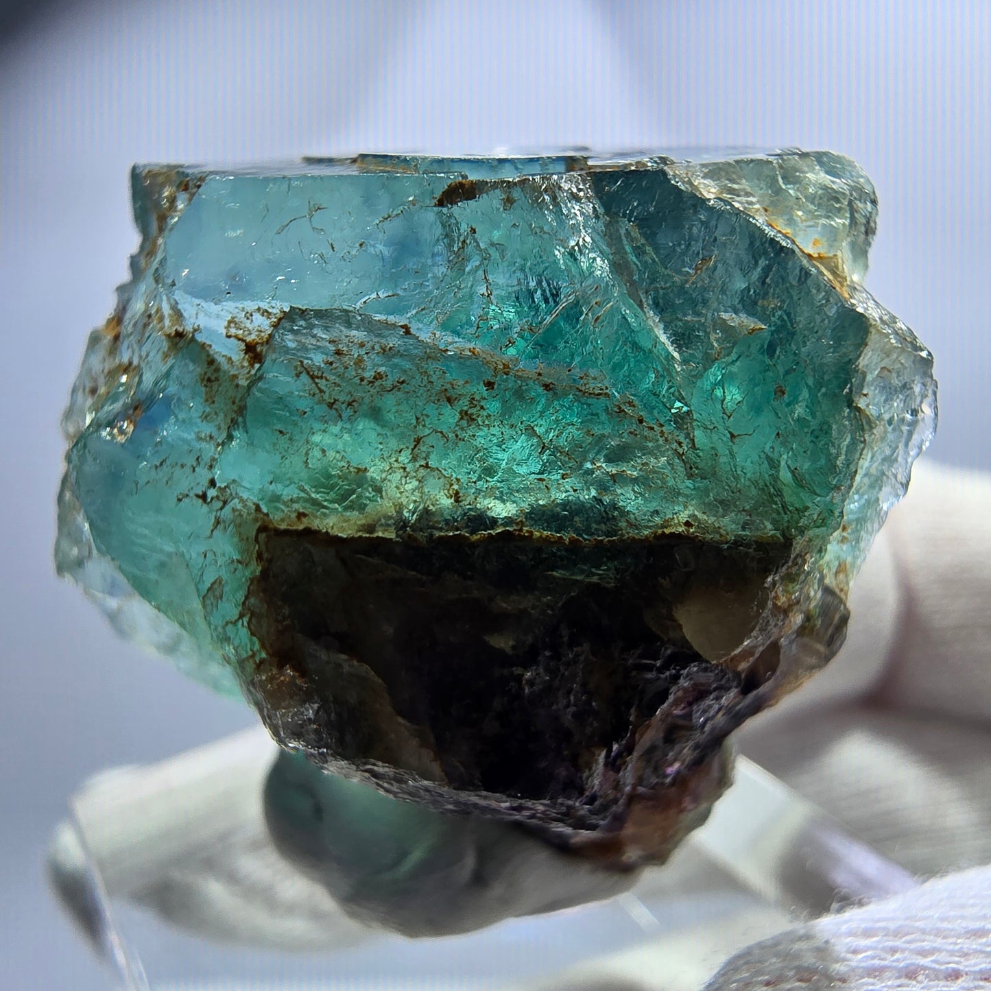 Phantom Fluorit Würfel, parkettiert grün braun Okorusu, Namibia 32*30*30mm
