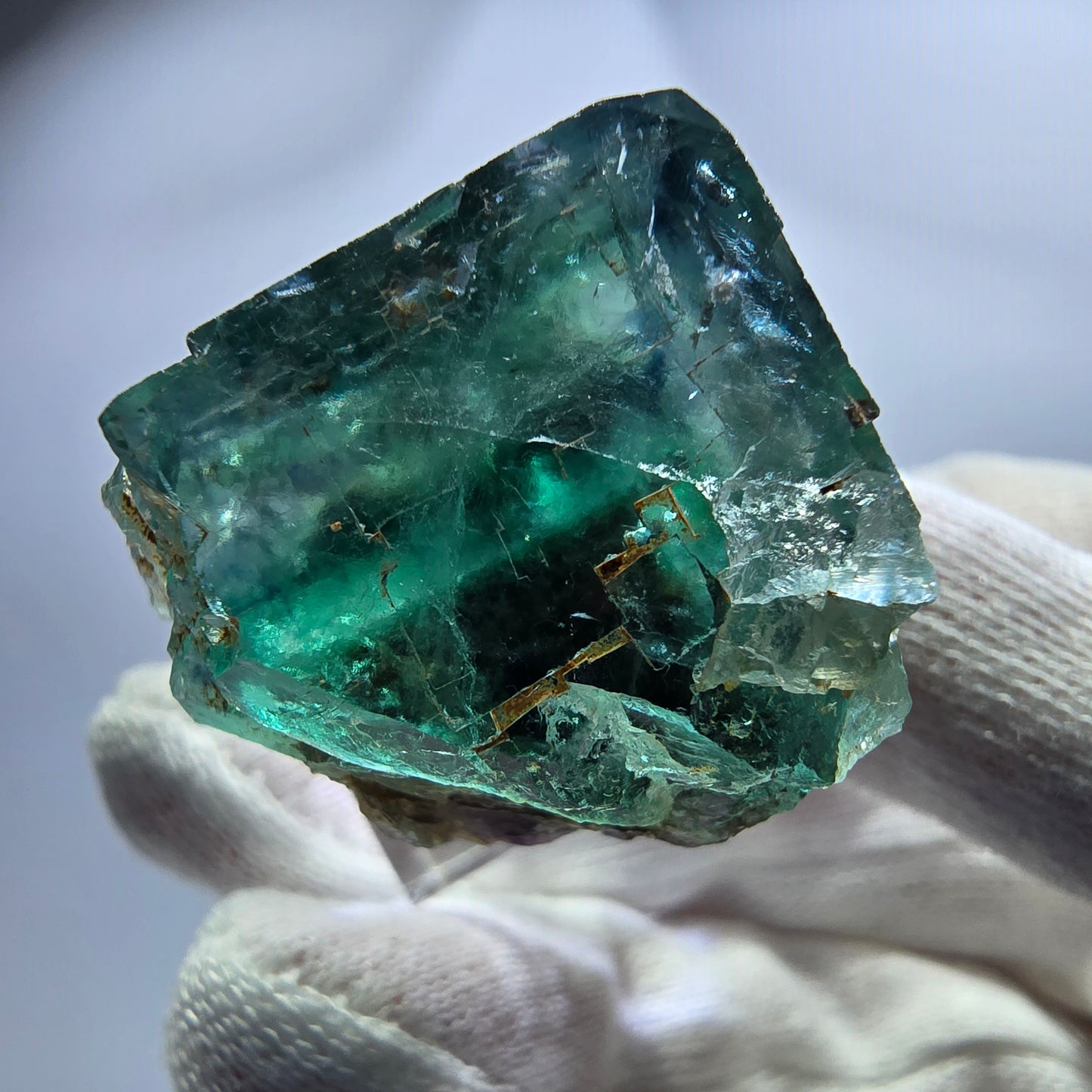 Phantom Fluorit Würfel, parkettiert grün braun Okorusu, Namibia 32*30*30mm