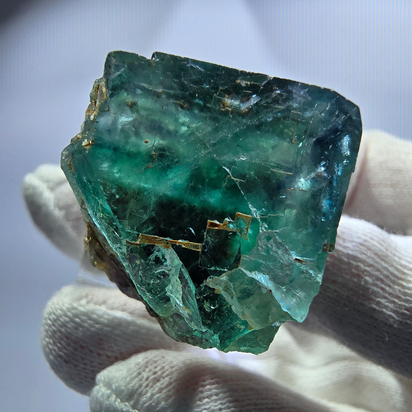 Phantom Fluorit Würfel, parkettiert grün braun Okorusu, Namibia 32*30*30mm