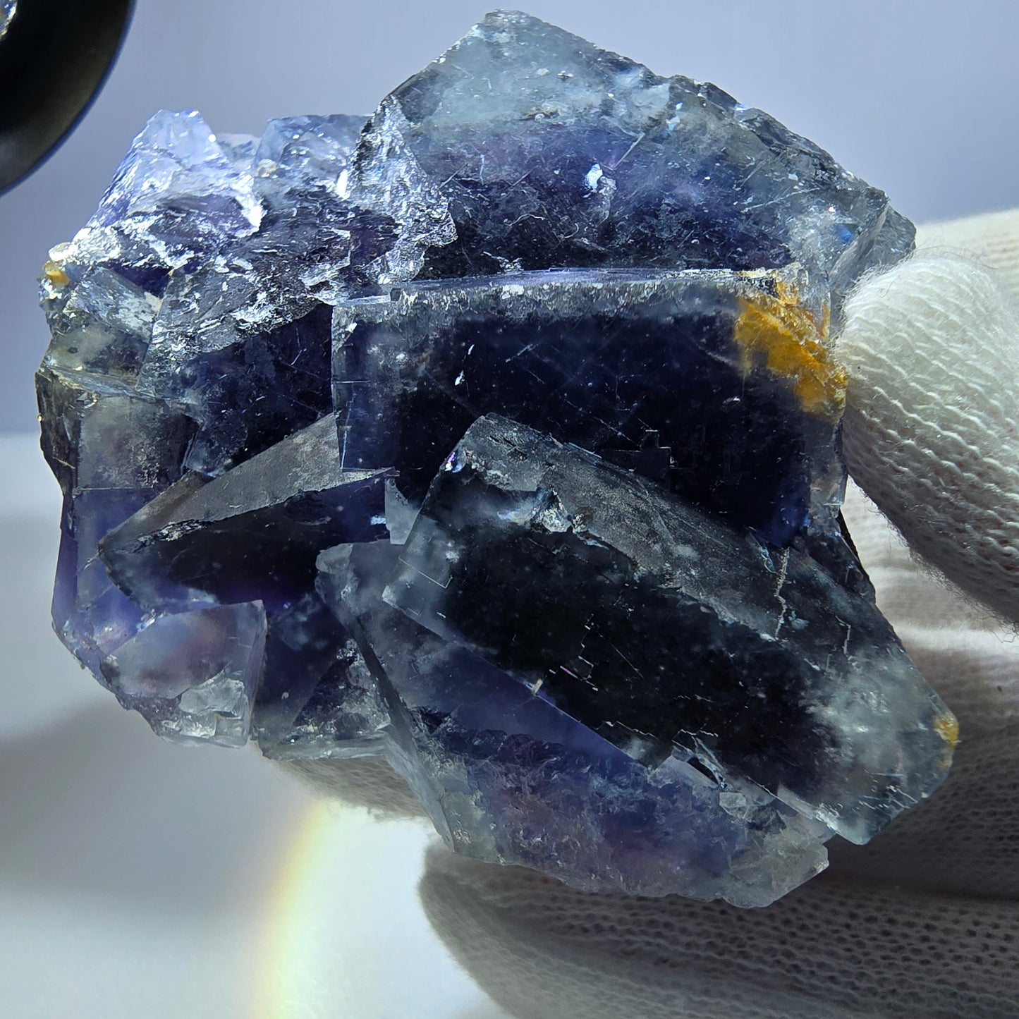 Phantom Fluorit Würfel Stufe, parkettiert blau lila Okorusu, Namibia 66*64*32mm