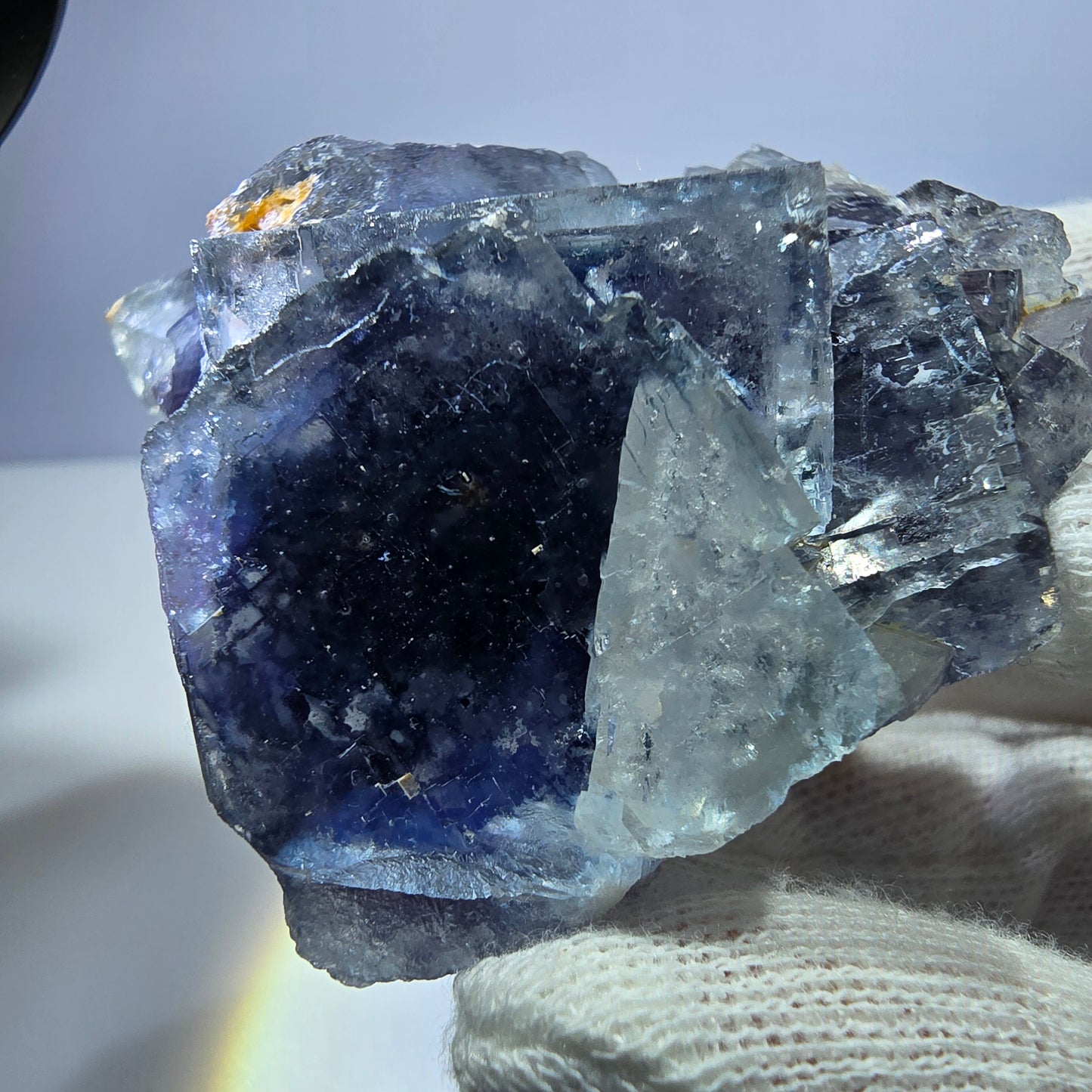 Phantom Fluorit Würfel Stufe, parkettiert blau lila Okorusu, Namibia 66*64*32mm