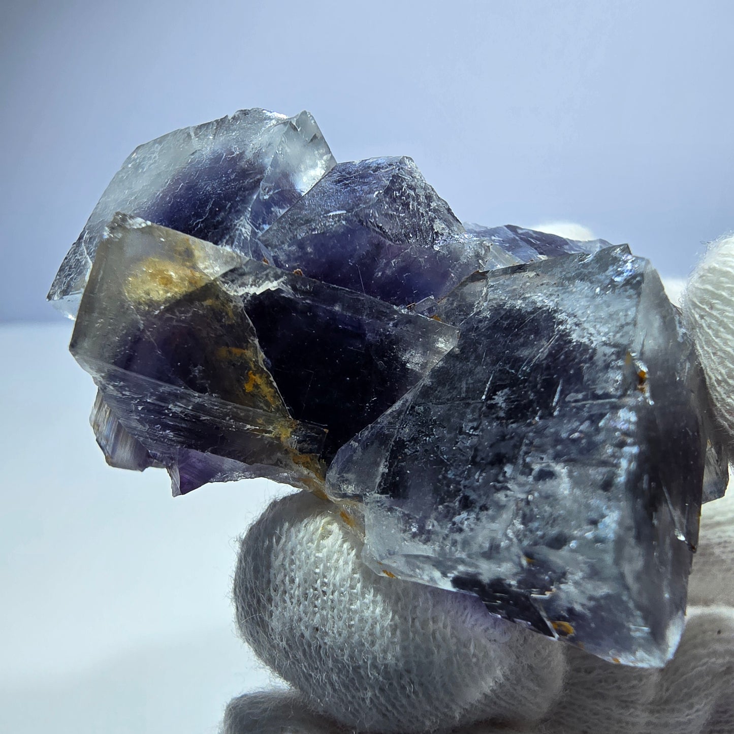 Phantom Fluorit Würfel Stufe, parkettiert blau lila Okorusu, Namibia 53*38*32mm