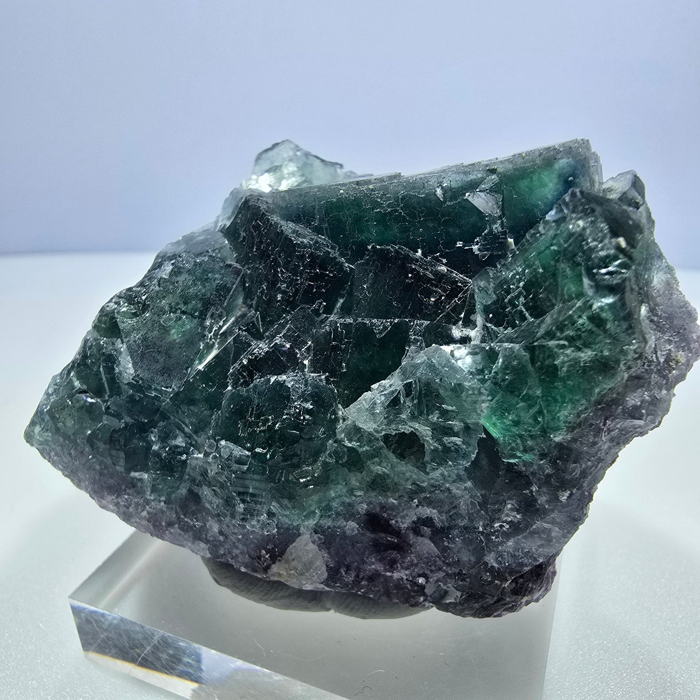 Phantom Fluorit Würfel Stufe parkettiert grün türkis Okorusu, Namibia 66*52*45mm