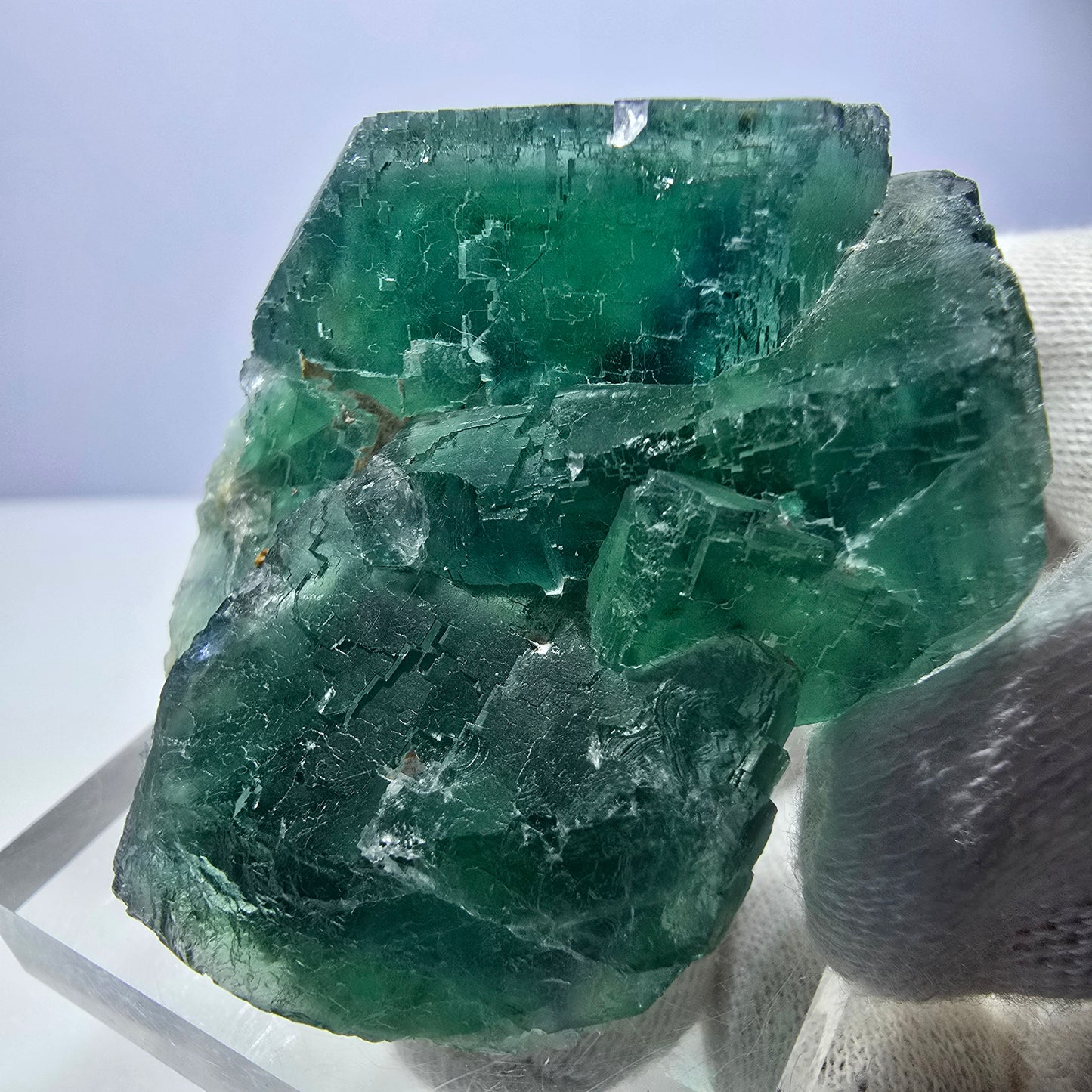 Phantom Fluorit Würfel Stufe, parkettiert grün lila Okorusu, Namibia 59*51*27mm
