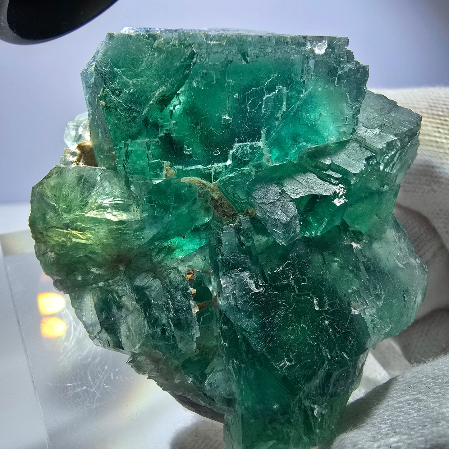 Phantom Fluorit Würfel Stufe, parkettiert grün lila Okorusu, Namibia 59*51*27mm