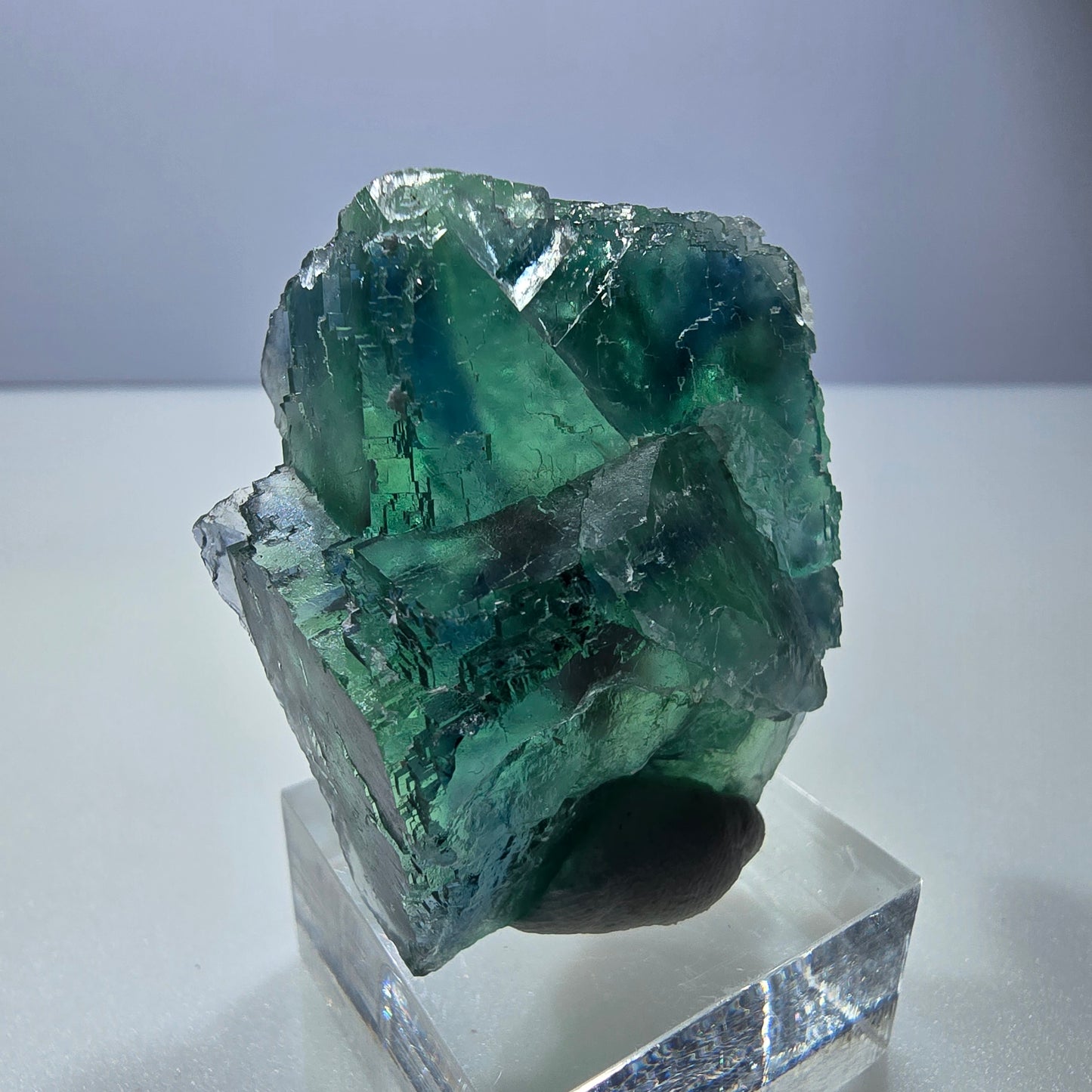 Phantom Fluorite cube specimen parquetted green turquoise Okorusu, Namibia 47*42*21mm