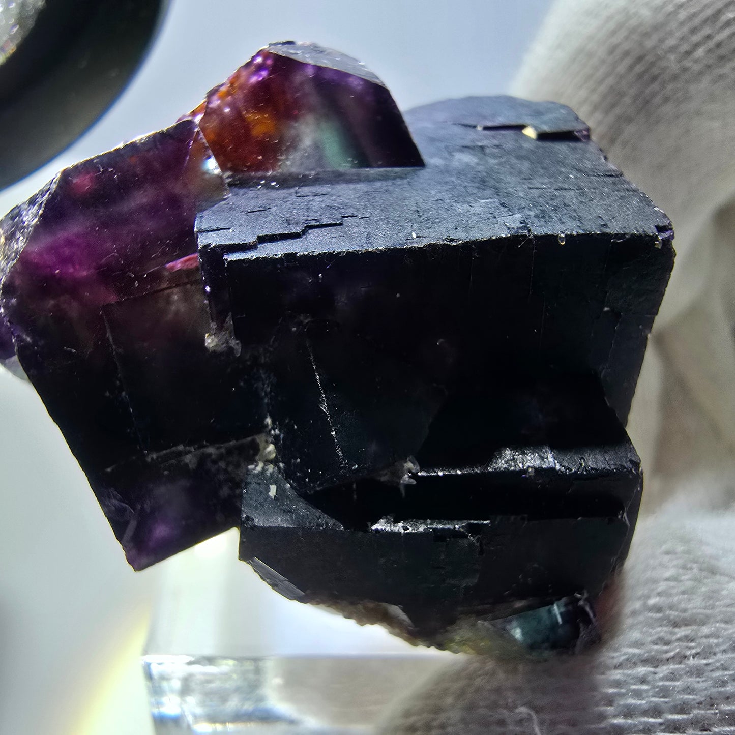 Rare Phantom Fluorite Cube Specimen zonal green purple Okorusu, Namibia 39*39*26mm