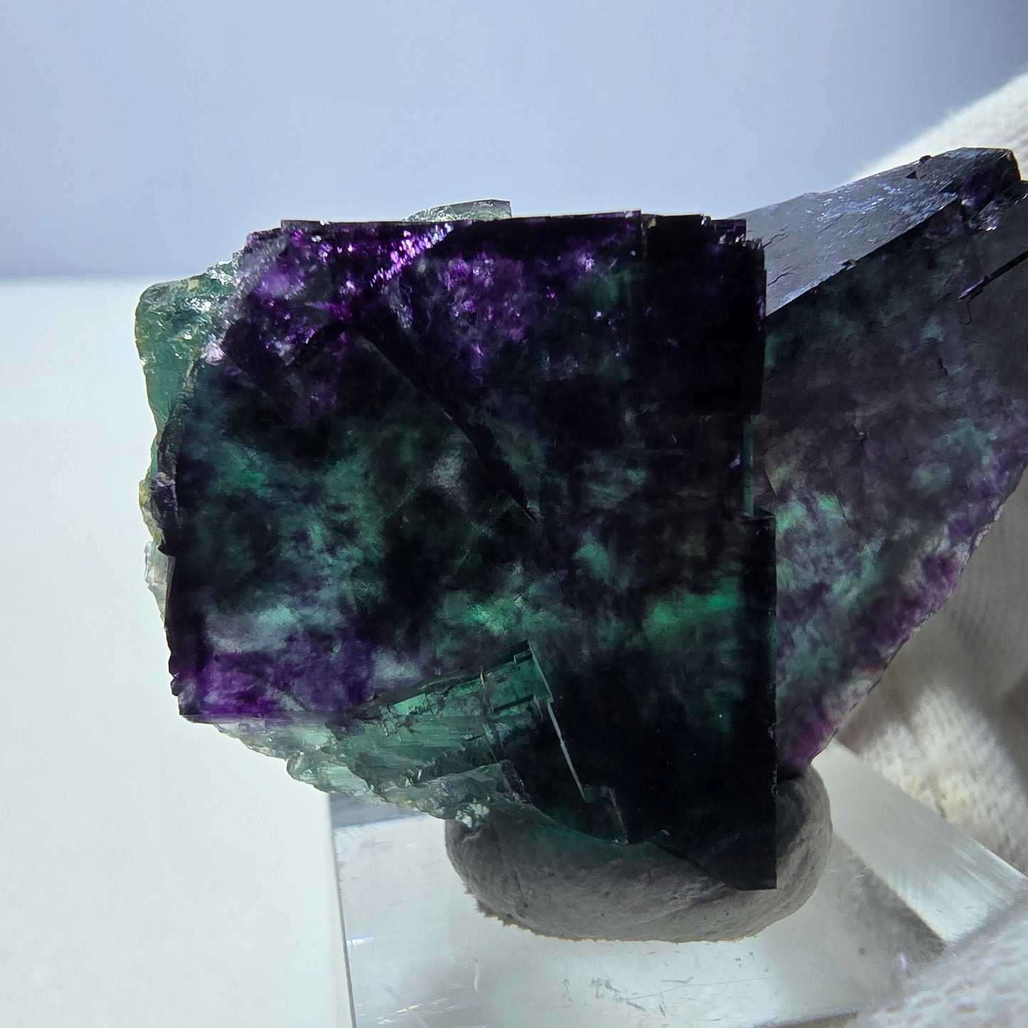 Rare Phantom Fluorite Cube Specimen zonal green purple Okorusu, Namibia 39*30*24mm