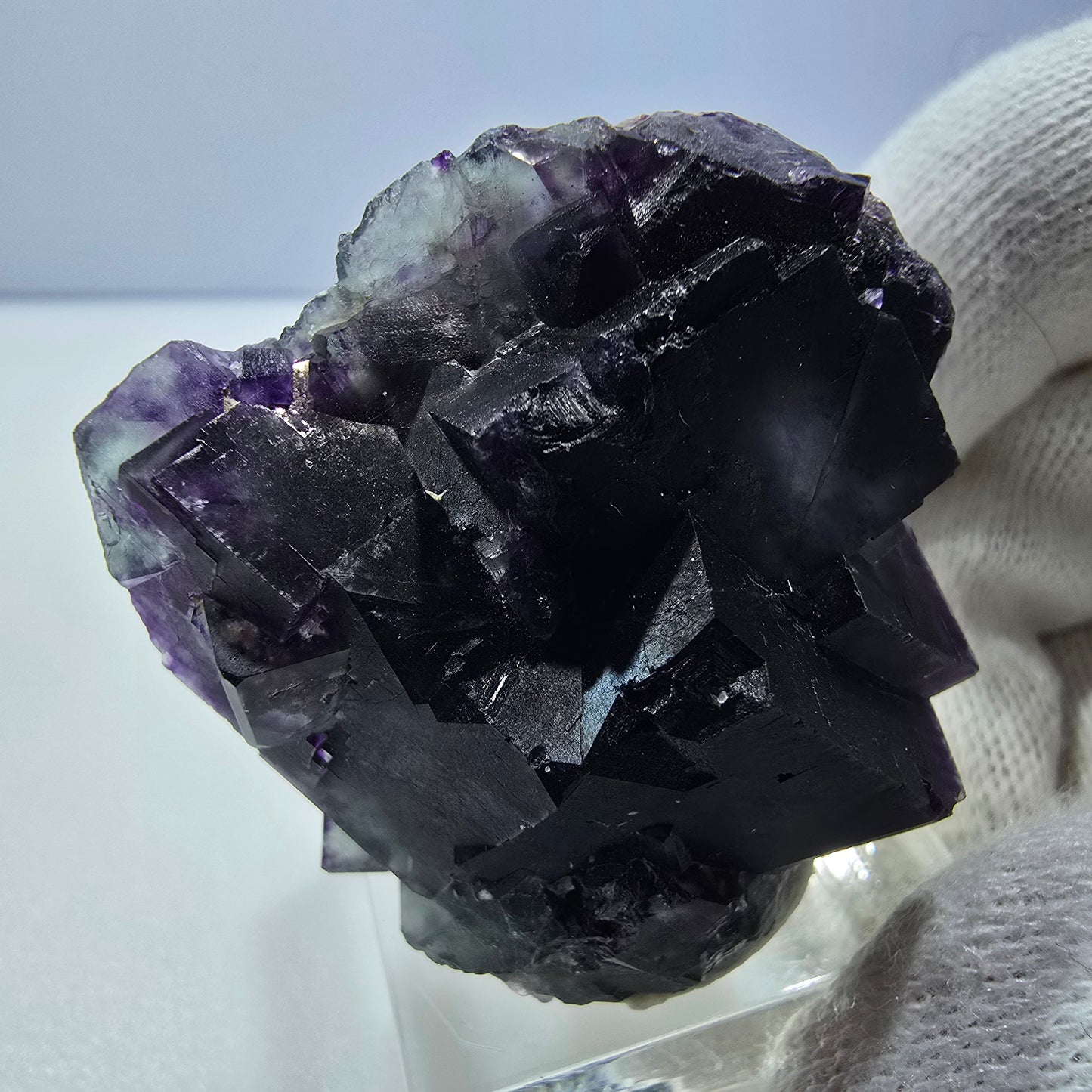 Rare Phantom Fluorite Cube Specimen zonal green purple Okorusu, Namibia 40*39*21mm