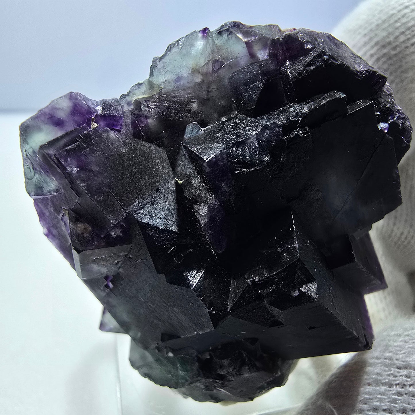 Rare Phantom Fluorite Cube Specimen zonal green purple Okorusu, Namibia 40*39*21mm