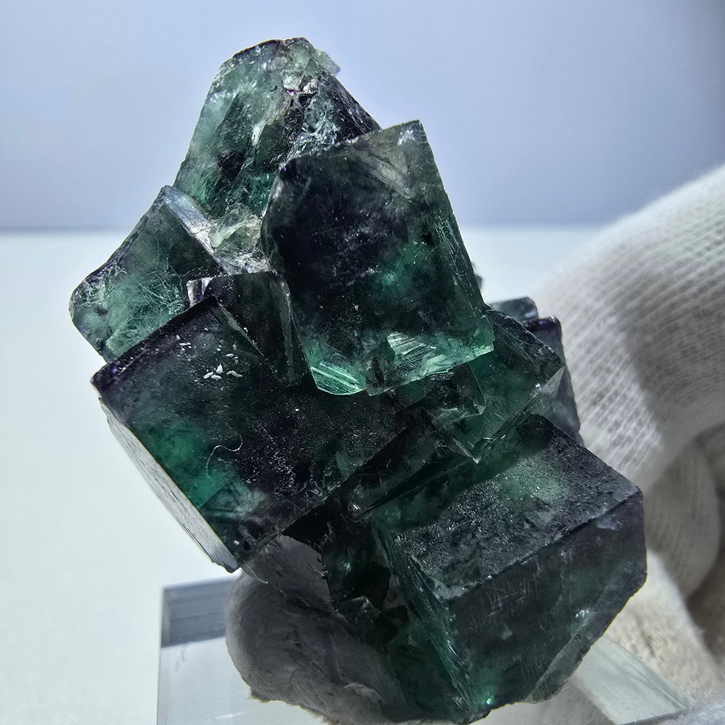 Rare Phantom Fluorite Cube Specimen zonal green purple Okorusu, Namibia 41*33*30mm