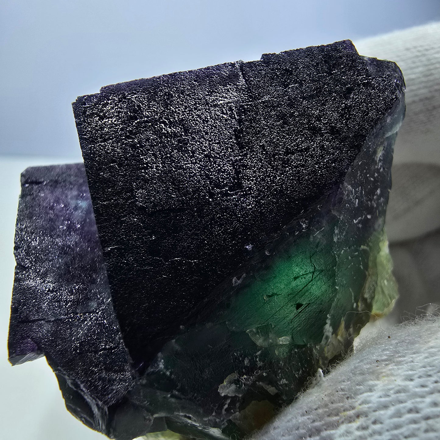 Rare Phantom Fluorite Cube Specimen zonal green purple Okorusu, Namibia 48*43*36mm