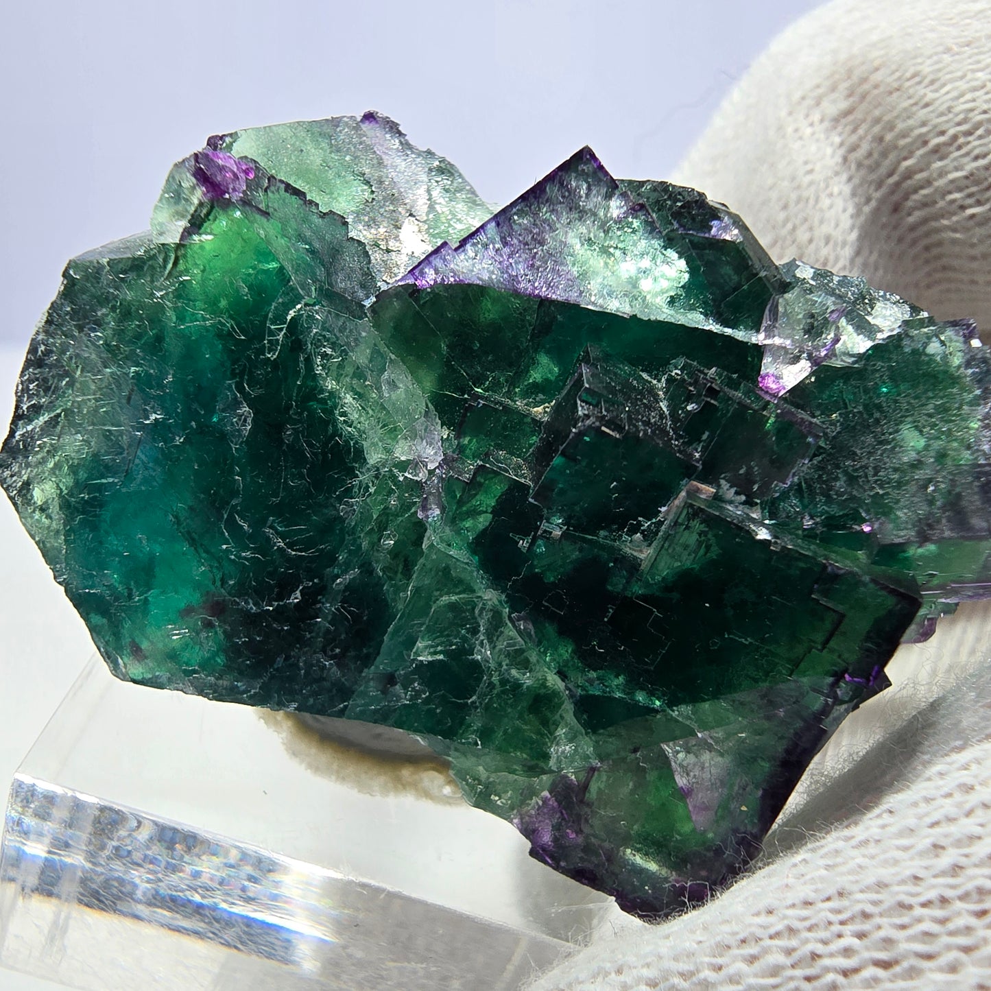 Phantom Fluorit Würfel Stufe parkettiert zonal Okorusu, Namibia 45*27*23mm