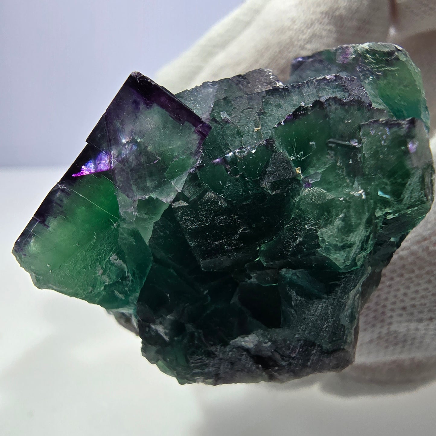 Phantom Fluorit Würfel Stufe parkettiert zonal Okorusu, Namibia 50*40*28mm