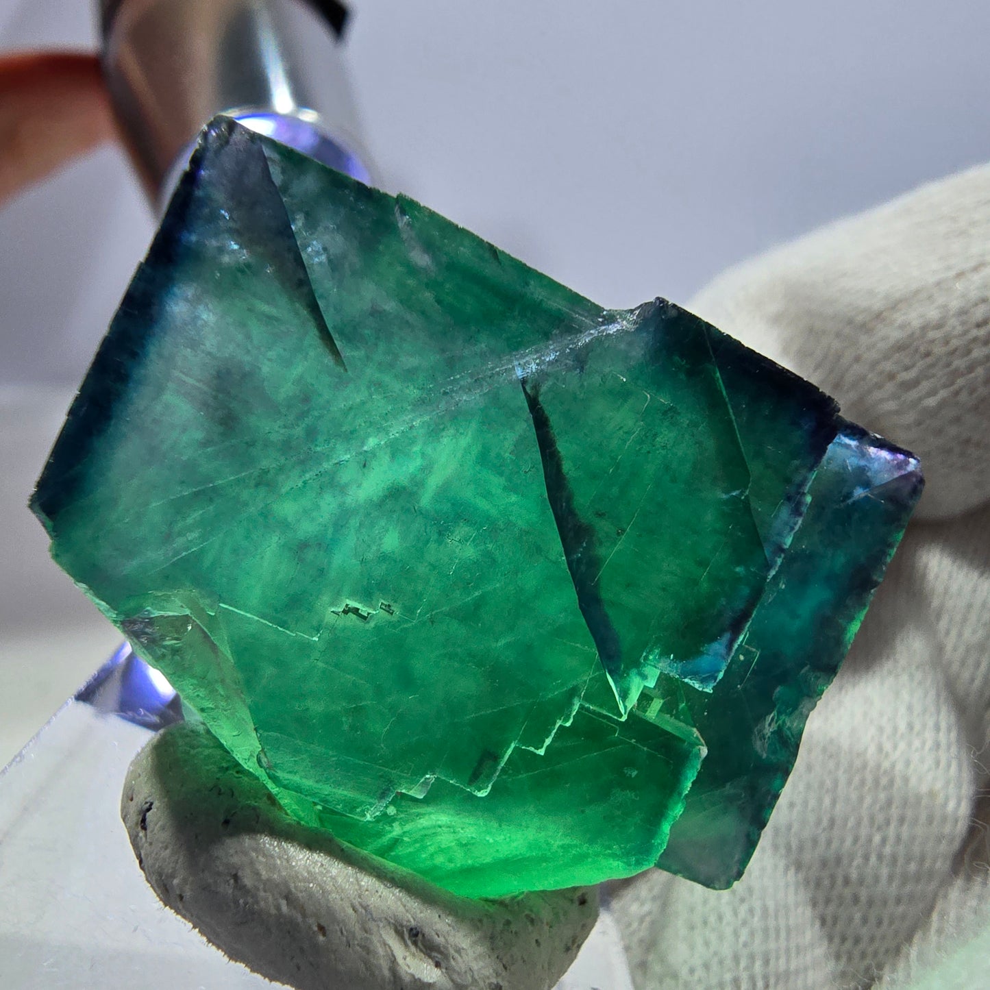 Phantom Fluorit Würfel Stufe parkettiert zonal Okorusu, Namibia 39*27*21mm