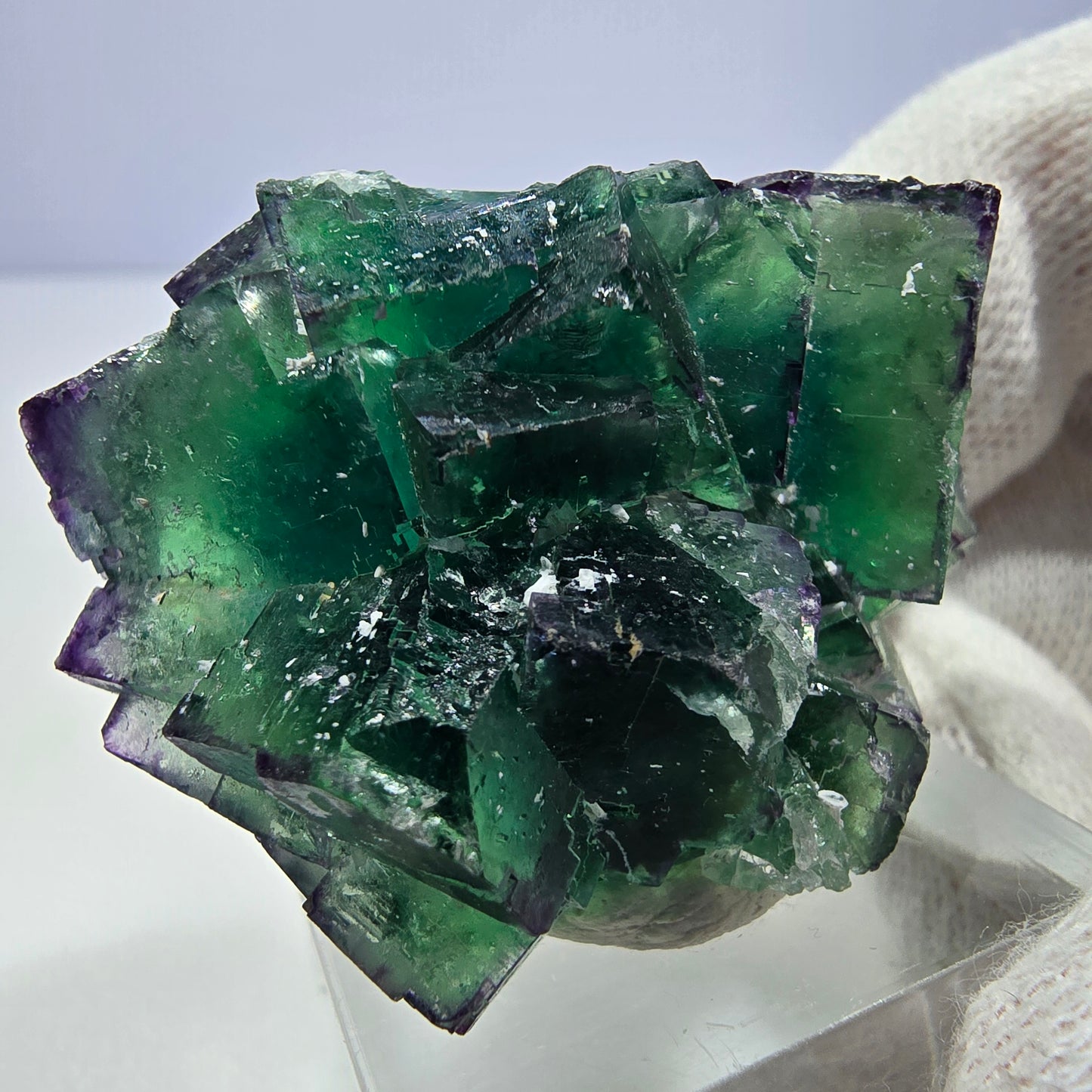 Spécimen de cube de fluorite fantôme parqueté zonal Okorusu, Namibie 42*34*21mm