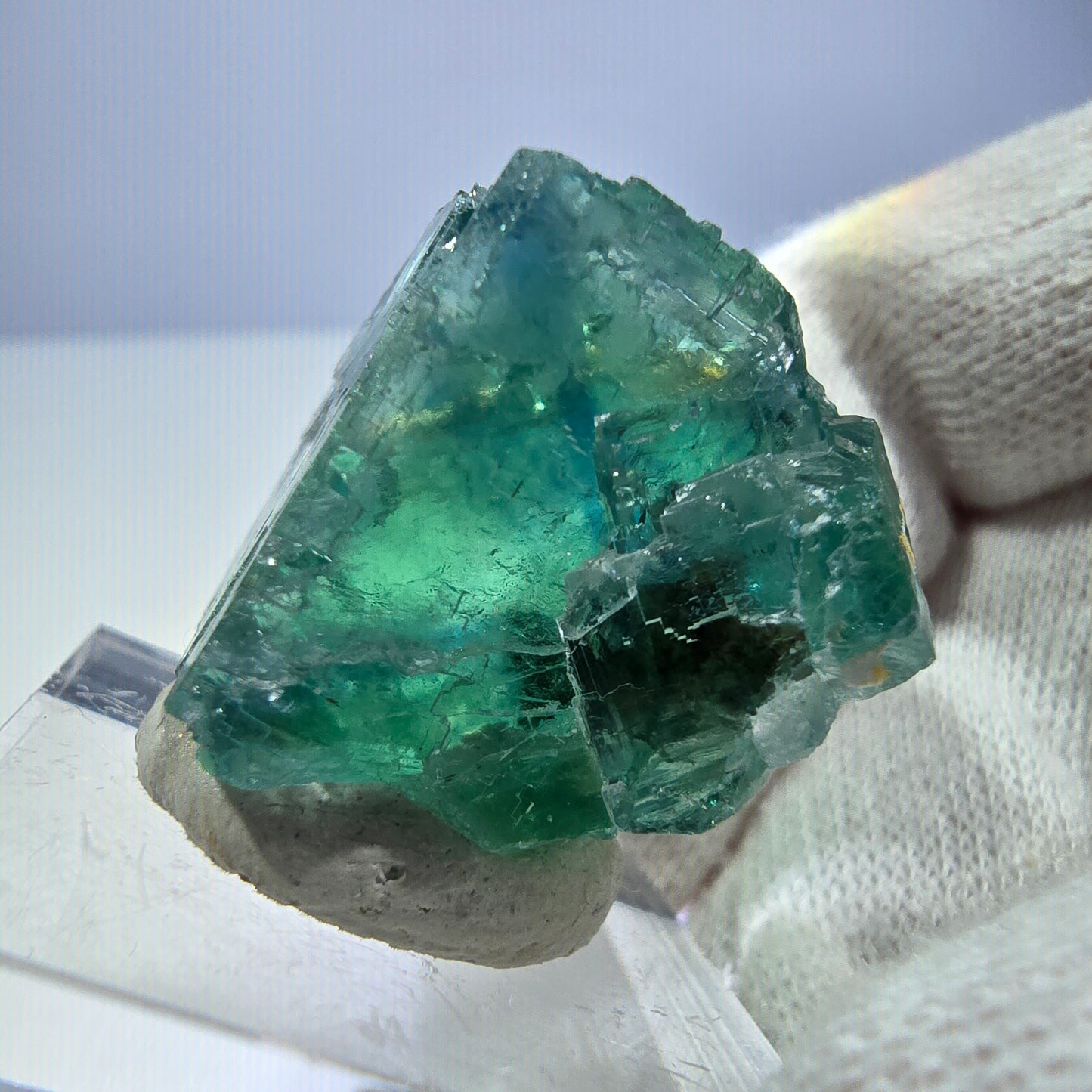 Phantom Fluorit Würfel Stufe parkettiert grün türkis Okorusu Namibia 27*27 *22mm