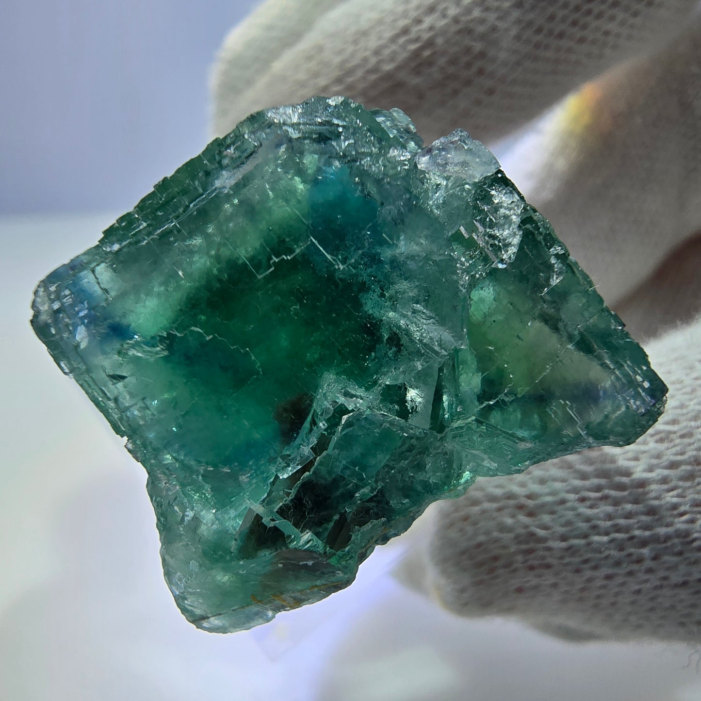 Phantom Fluorit Würfel Stufe parkettiert grün türkis Okorusu Namibia 27*27 *22mm