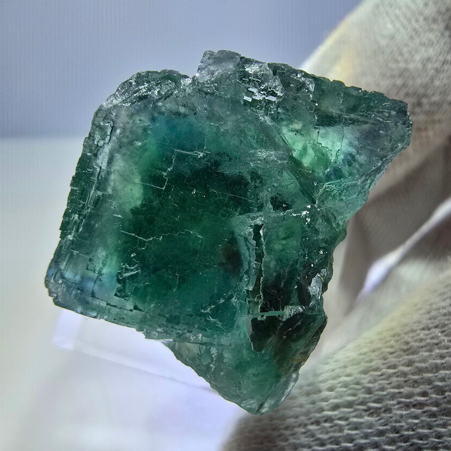 Phantom Fluorit Würfel Stufe parkettiert grün türkis Okorusu Namibia 27*27 *22mm