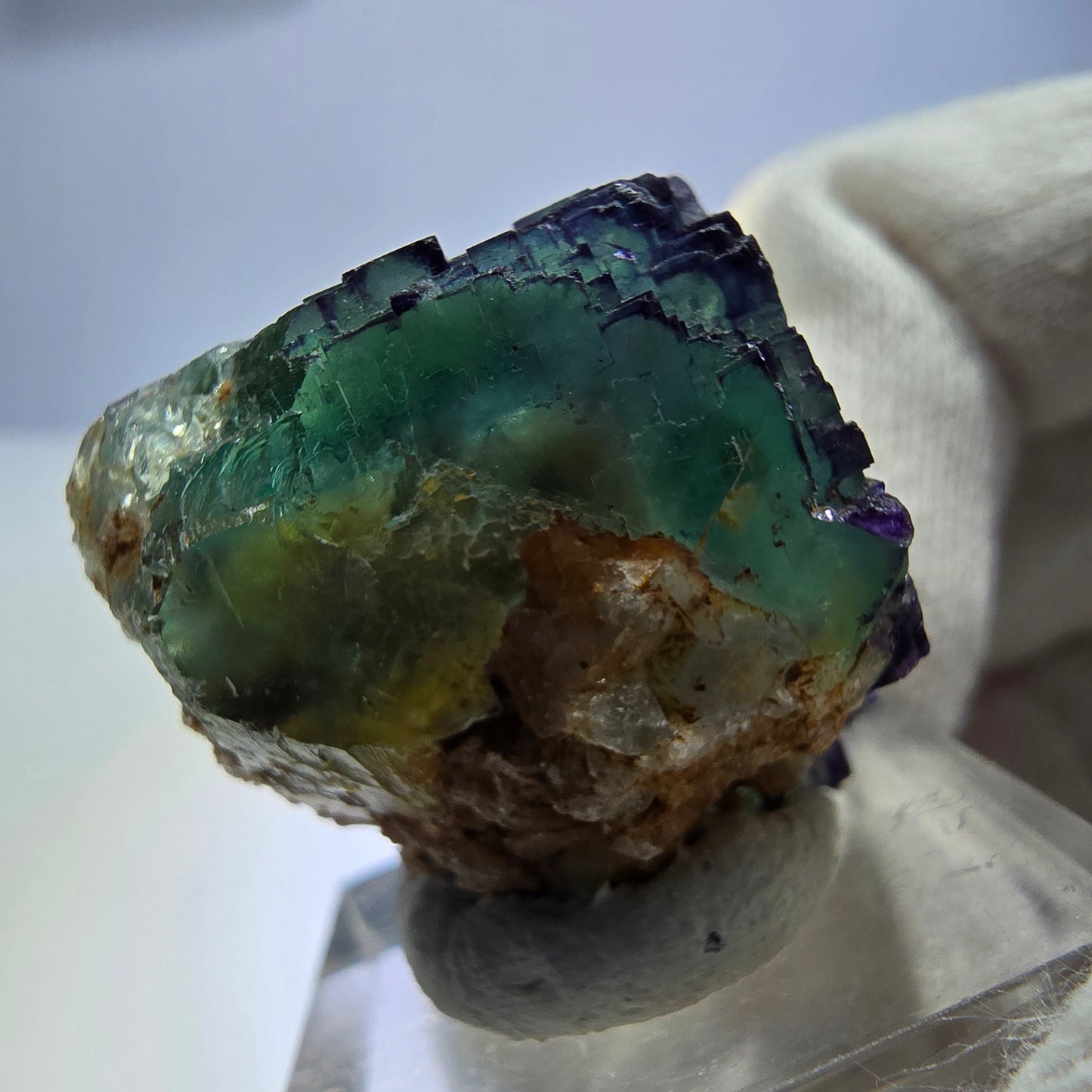 Phantom Fluorit Würfel Stufe parkettiert zonal Okorusu, Namibia 30*24*22mm